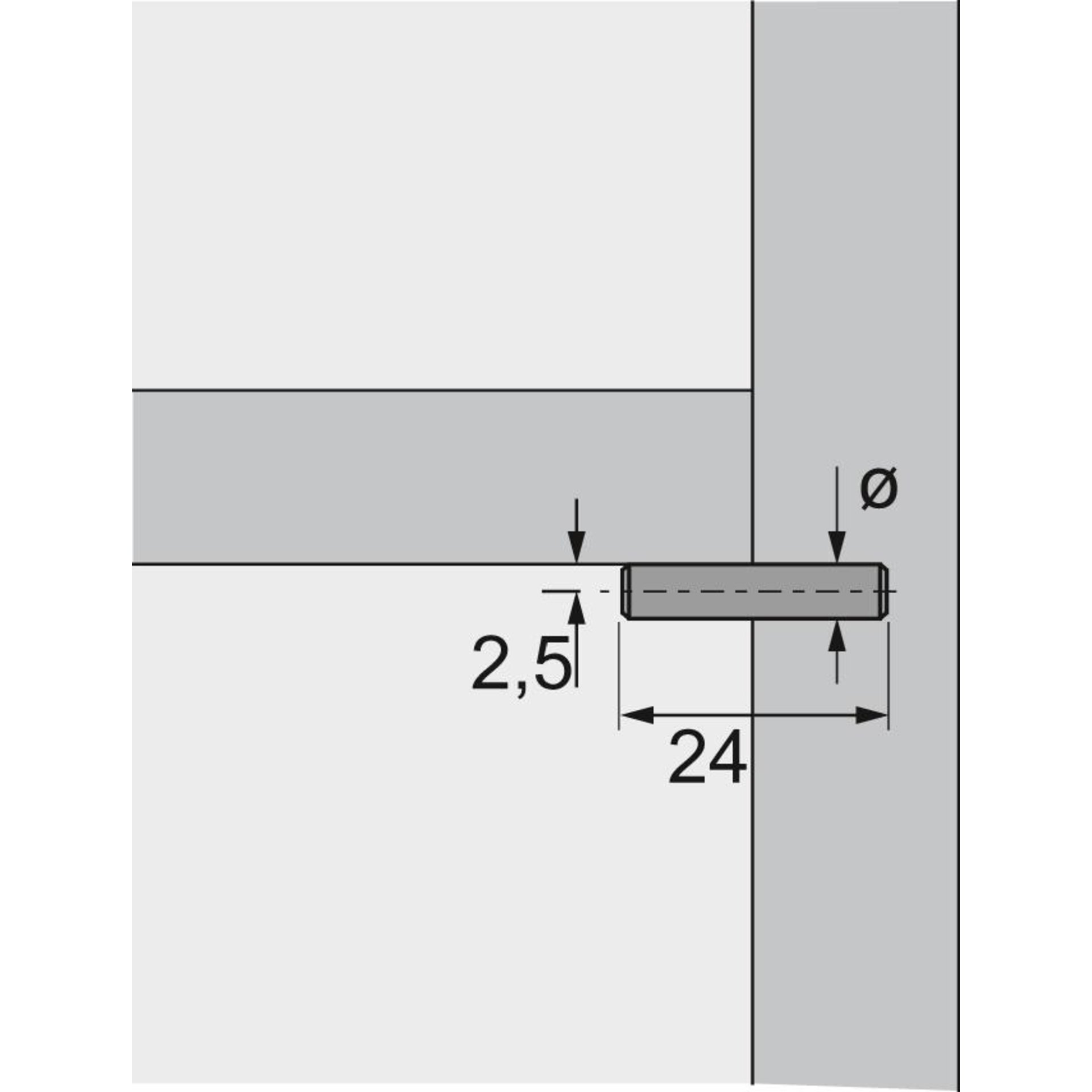 Steckbodenträger 5 X 24 chromatisiert Hettich