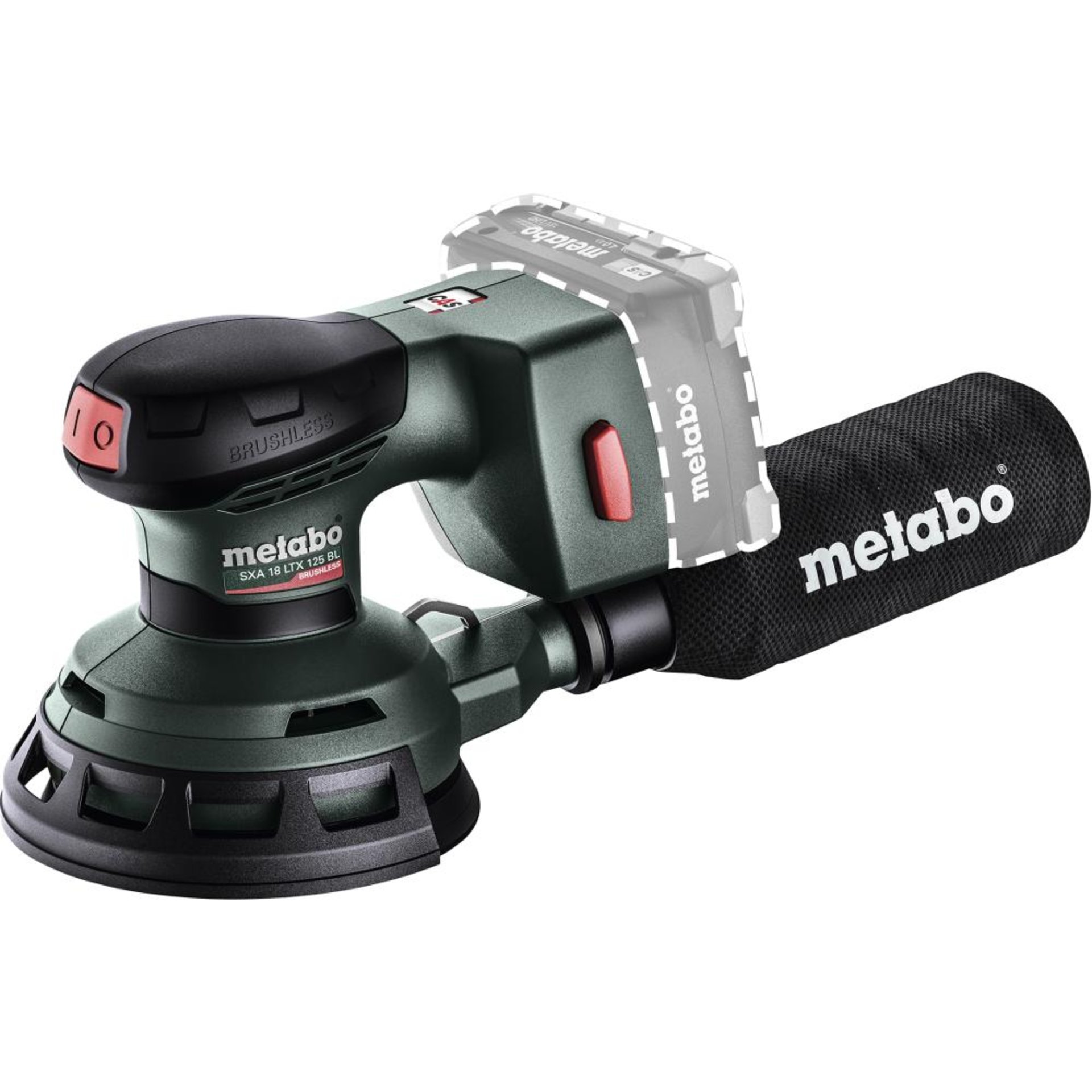 Akku-Exzenterschleifer soSXA 18 LTX 125 BL Metabo ohne Akku ohne Ladegerät metaBOX