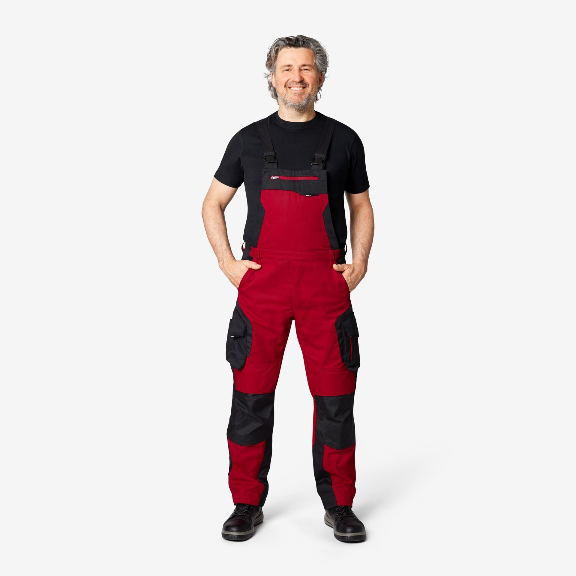 PASCAL Latzhose rot-schwarz 42