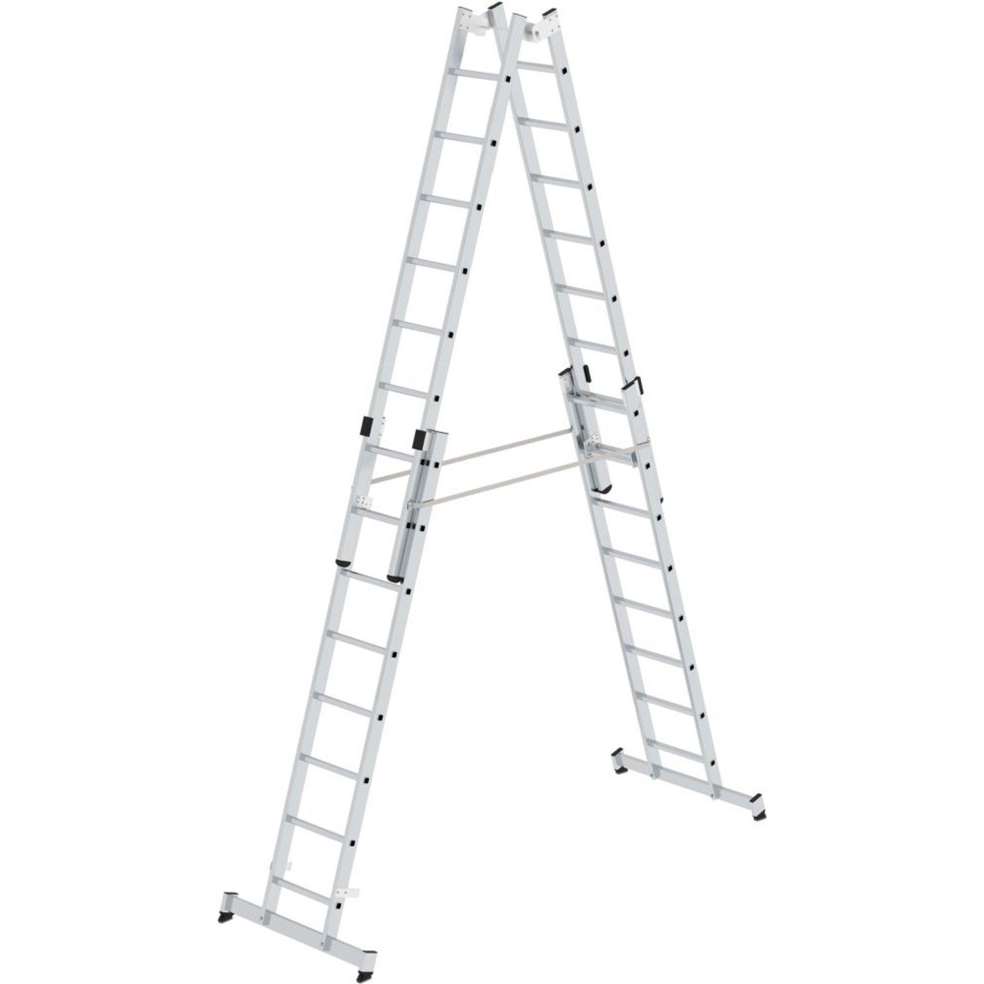 Sprossen-Stehleiter, 4-teilig mit nivello®-Traverse