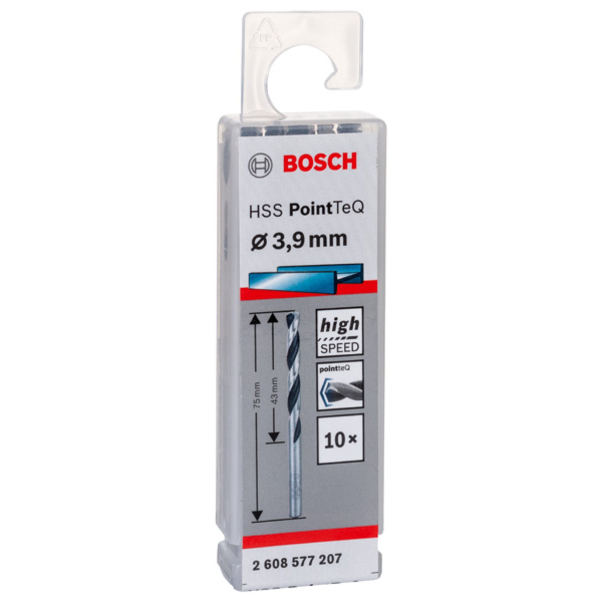 Metallspiralbohrer HSS PointTeQ, DIN 338, 3,9 mm, 10er-Pack