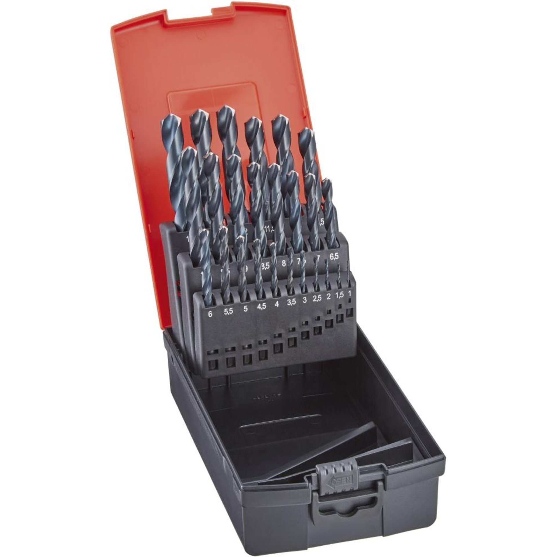 Spiralbohrer-Set DIN338 HSS geschliffen vaporisiert Typ N FORM C 1,0-13,0mm FORMAT