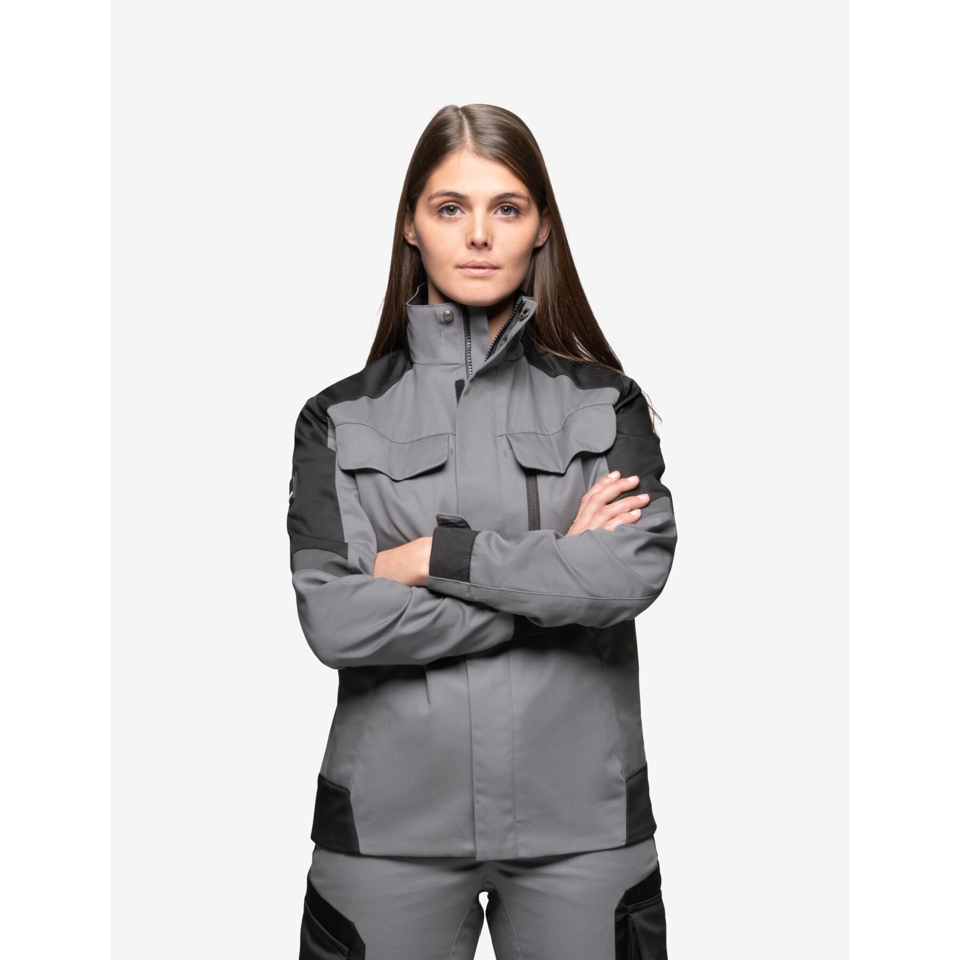 ANDREA Arbeitsjacke Damen grau-schwarz XS