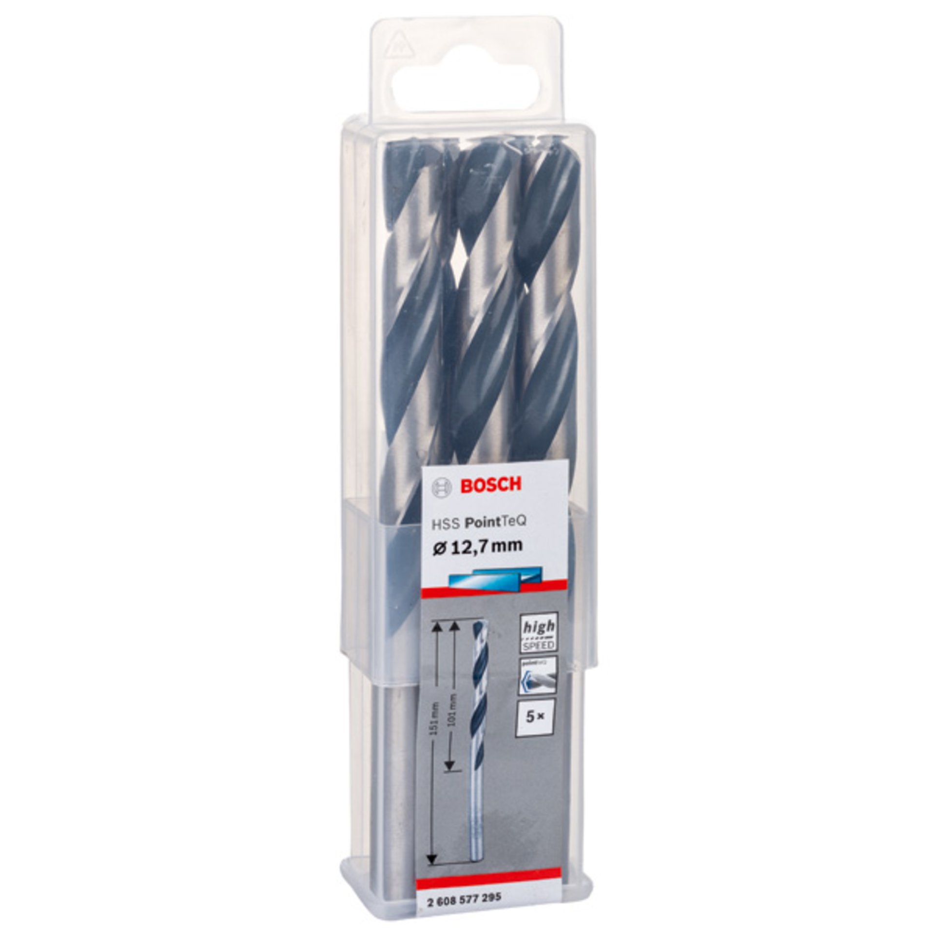 Metallspiralbohrer HSS PointTeQ, DIN 338, 12,7 mm, 5er-Pack