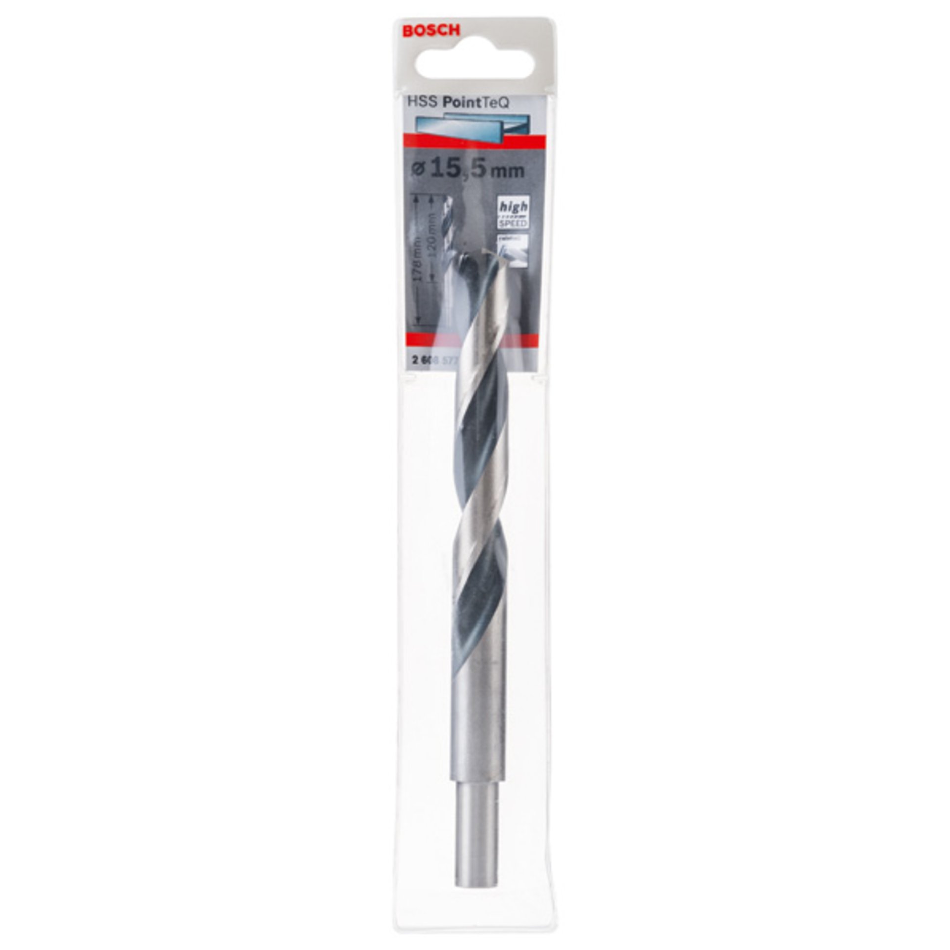Metallspiralbohrer HSS PointTeQ, DIN 338, mit reduziertem Schaft, 15,5 mm