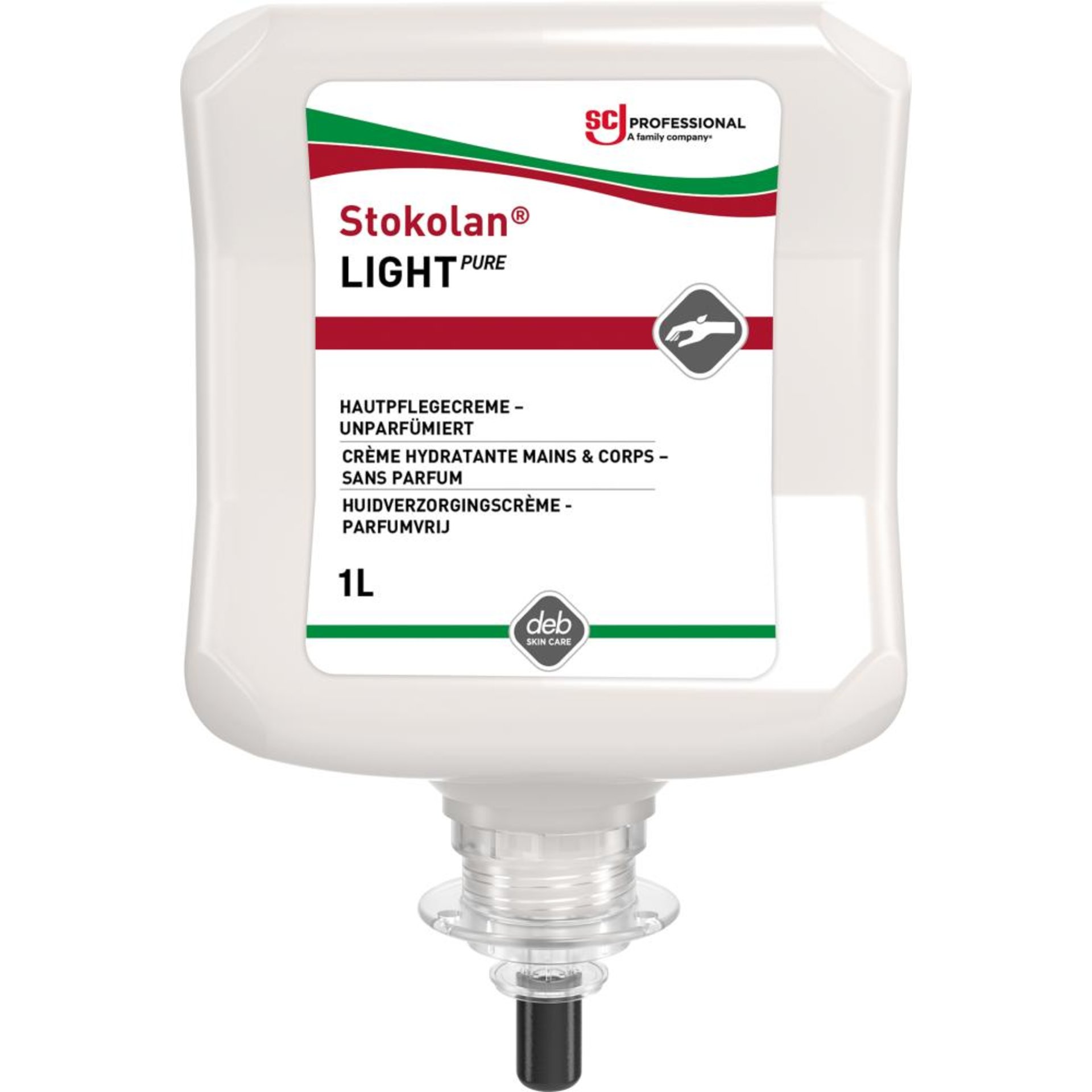 Stokolan Light PURE Hautpflegecreme 1 l Kartusche für normale Haut