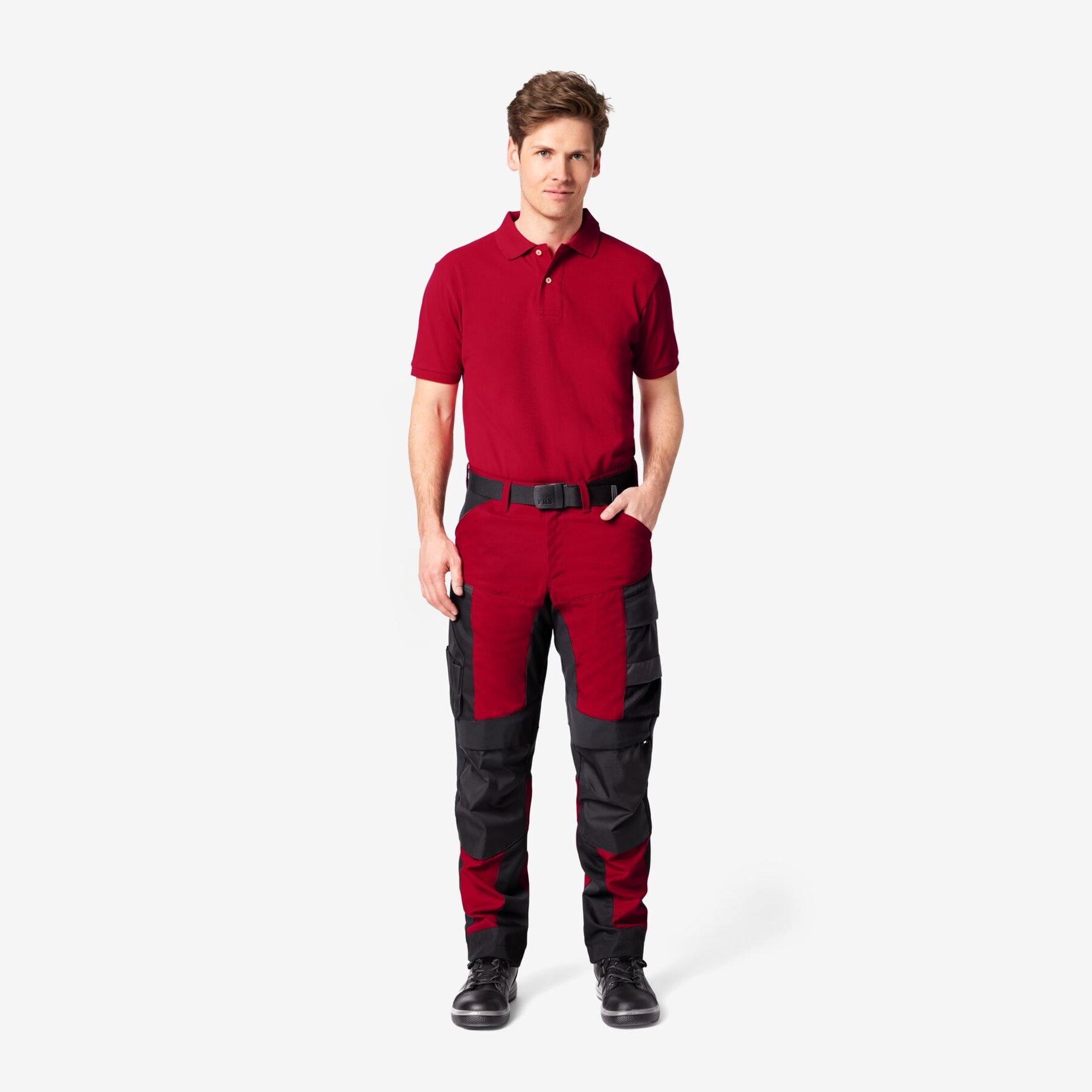 DANIEL Polo-Shirt einfarbig rot Gr. M