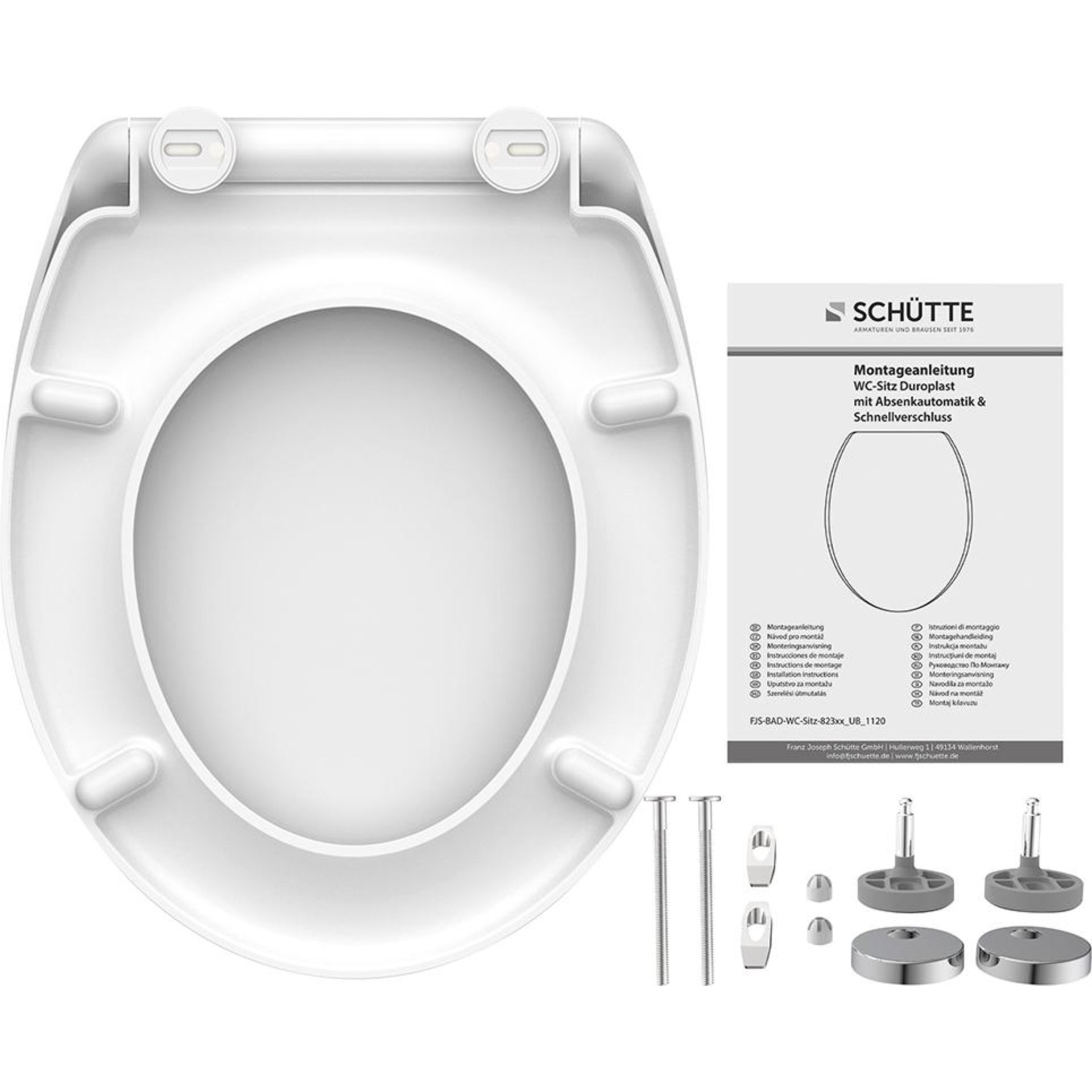 Duroplast WC-Sitz WHITE, mit Absenkautomatik und mit Absenkautomatik und Schnellverschluss