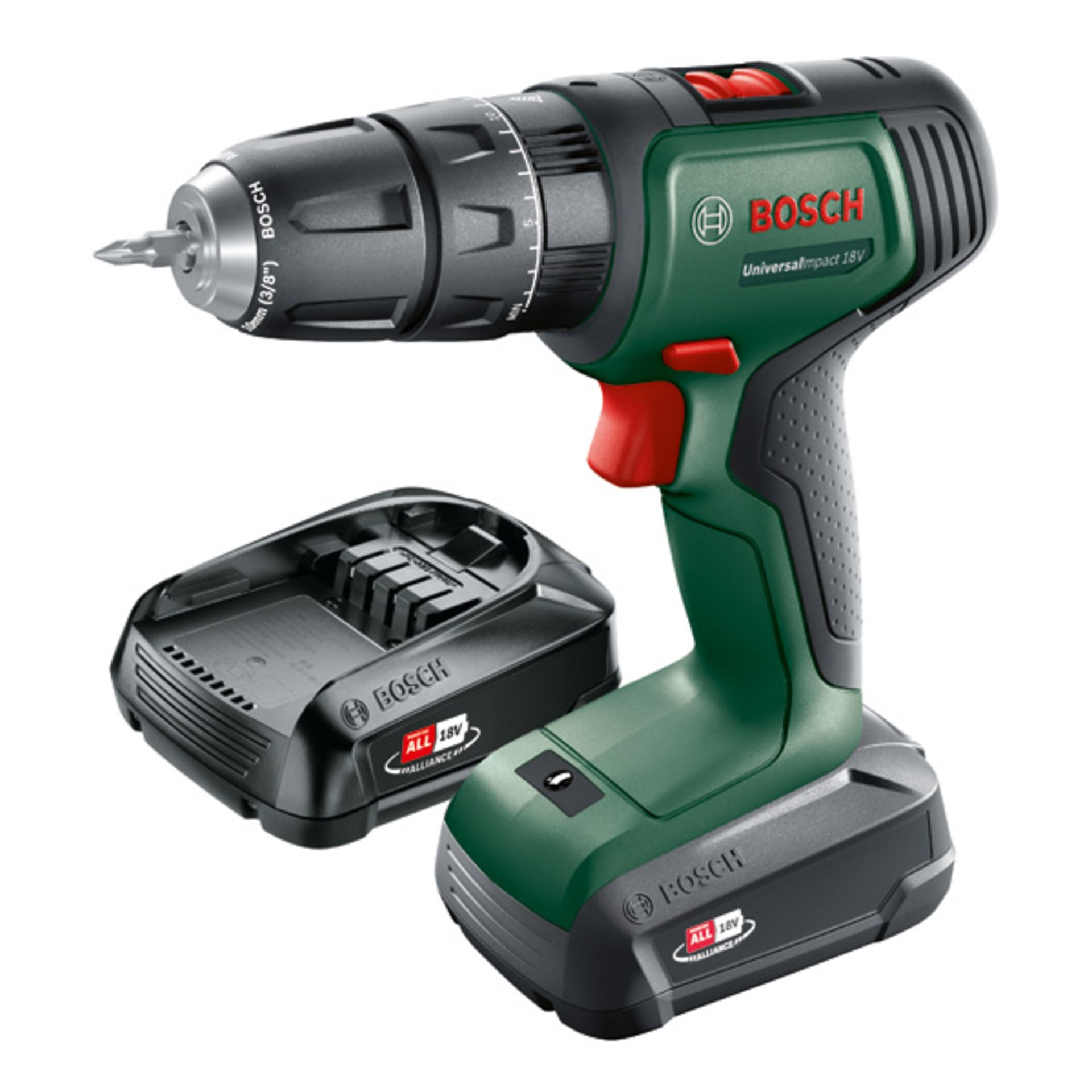 Akku-Bohrschrauber UniversalImpact 18V, 2 x Akku PBA 18V 1.5Ah, Tragekoffer