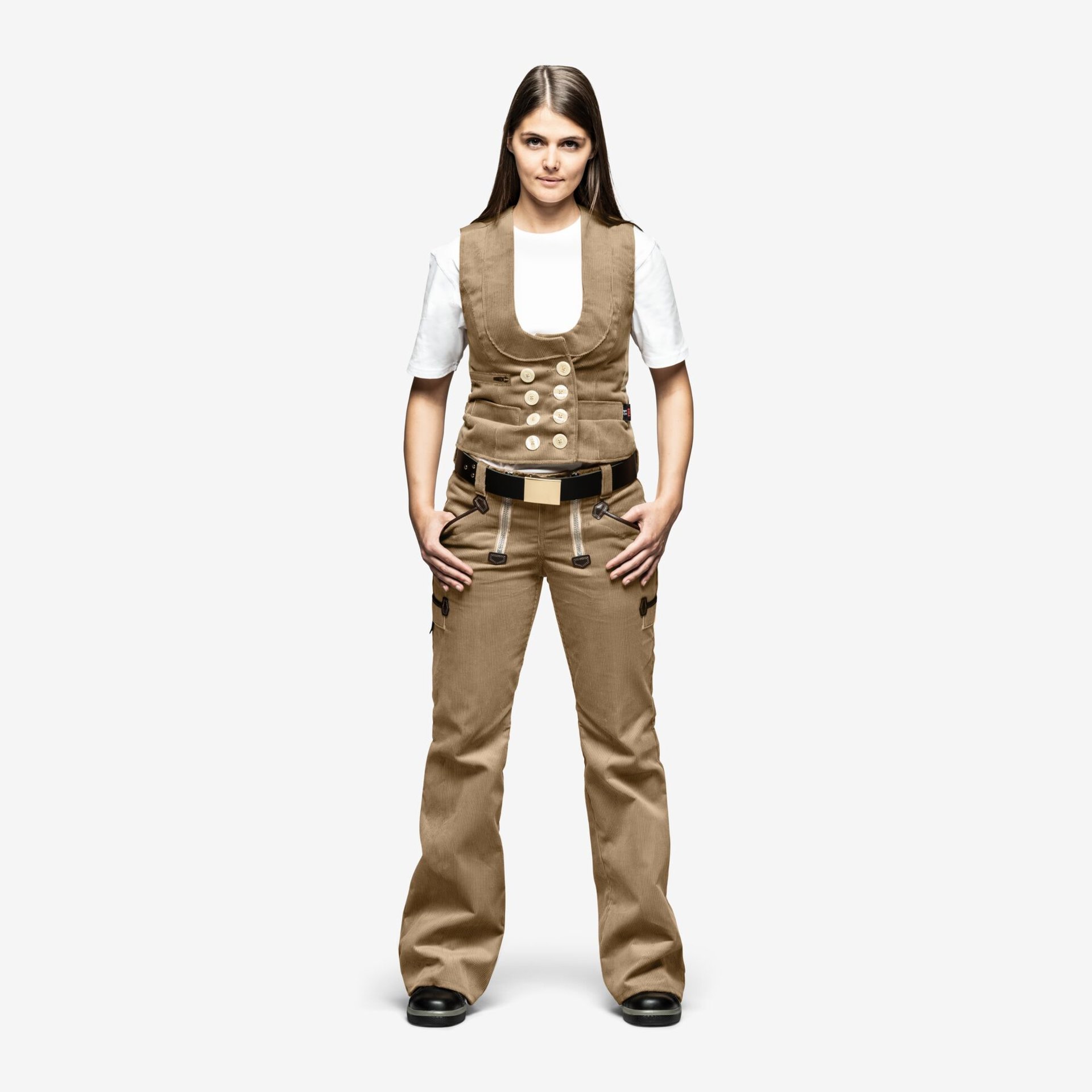 HILDE Zunftweste Genuacord beige 42