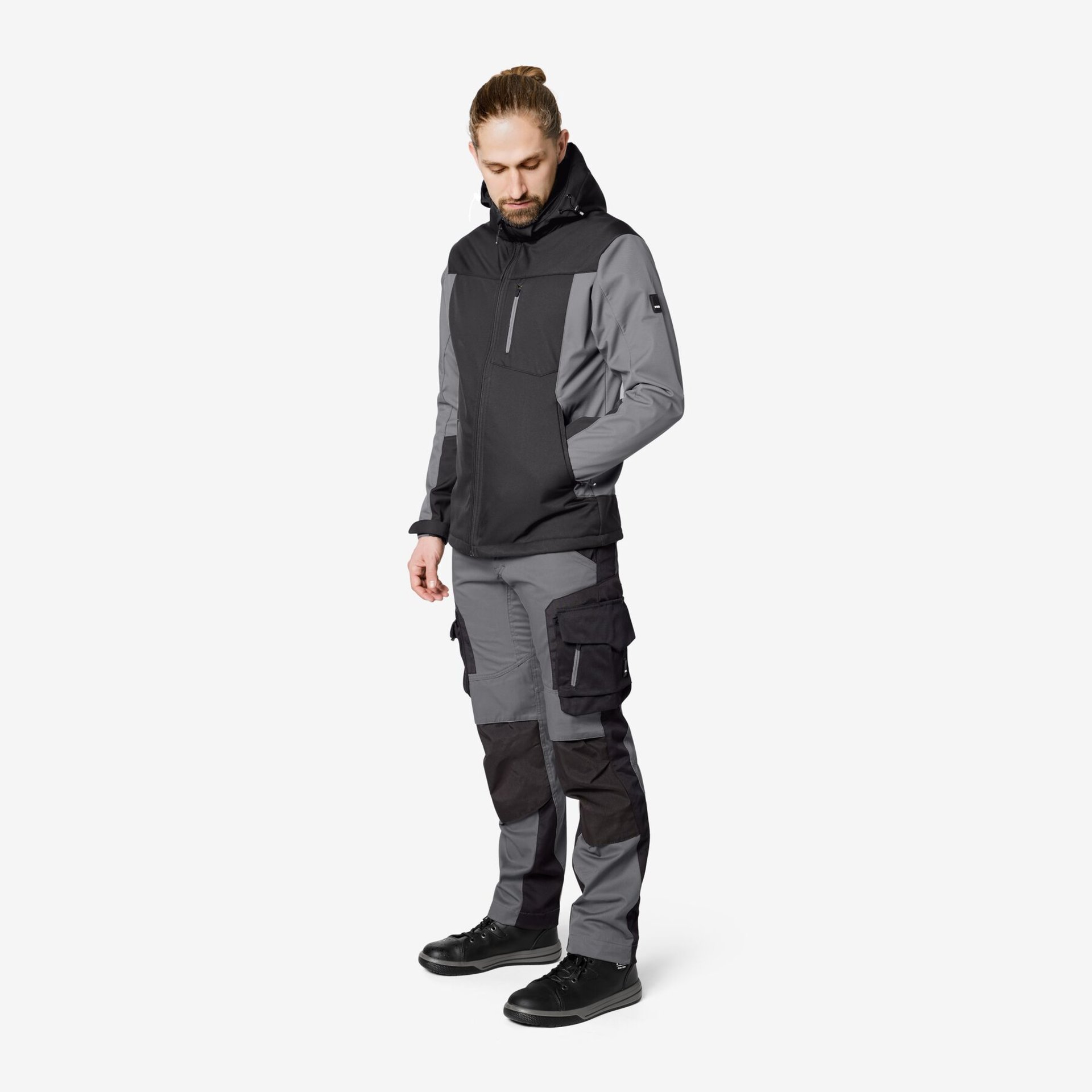 JANNIK Softshell-Jacke grau-schwarz 3XL