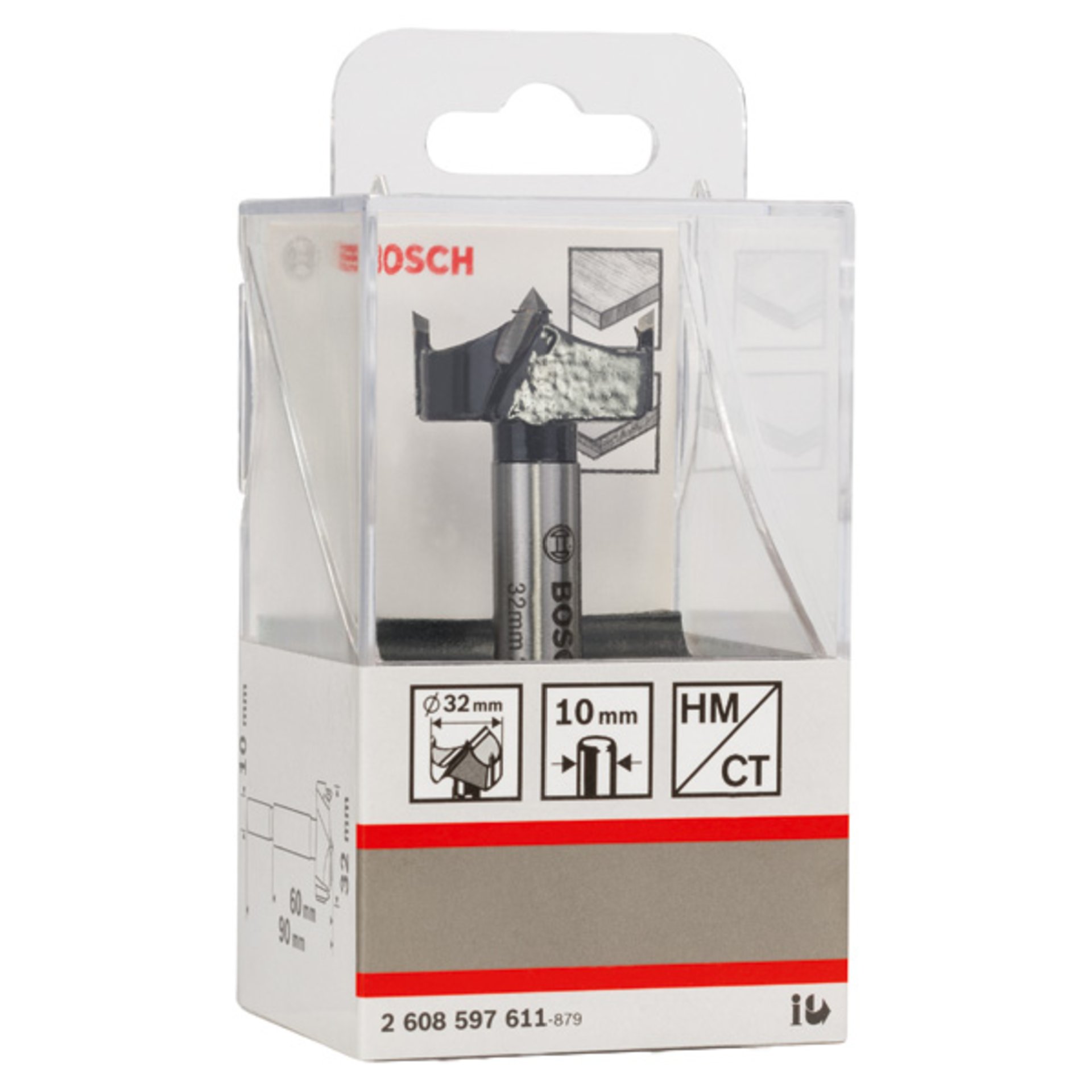 Kunstbohrer HM, 32 x 90 mm, d 10 mm