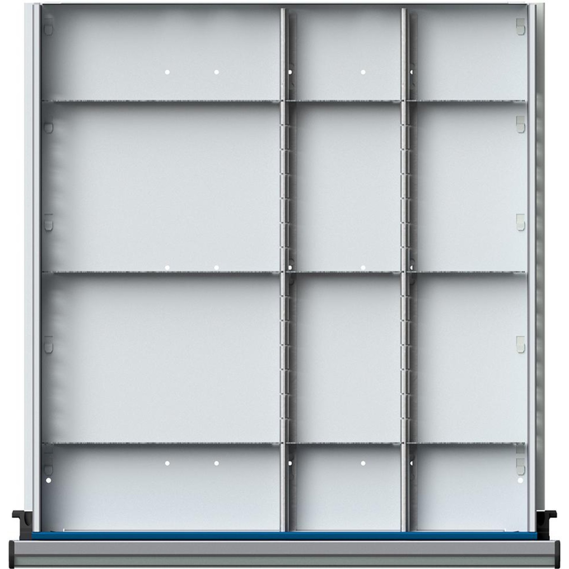 Schubladeneinteilungssatzfür FH 90-150mm 1/2 bis 1/4 Teilung f.Schublade B500xT540 mm