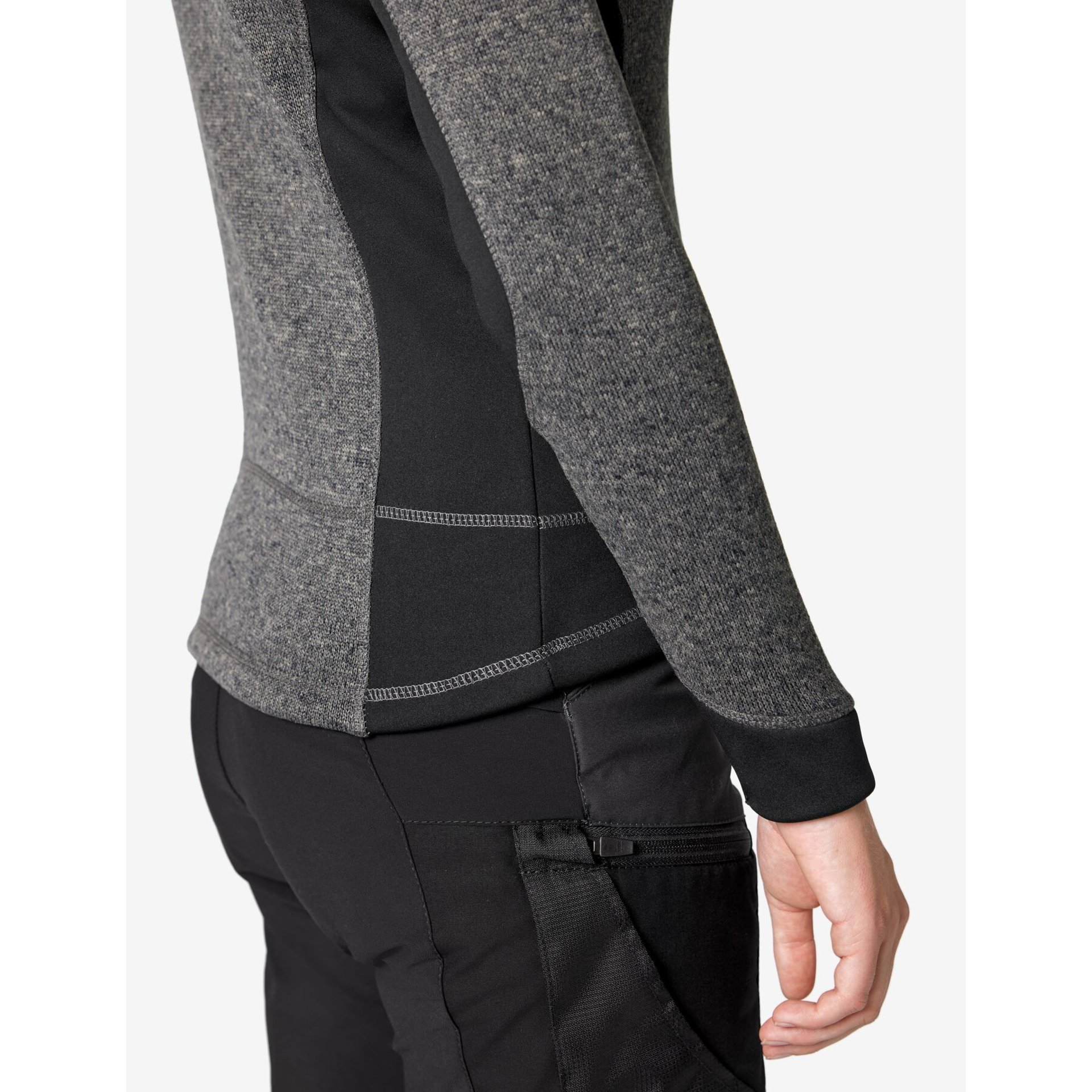 MARIEKE Strick-Fleece-Jacke Damen anthrazit-schwarz 2XL