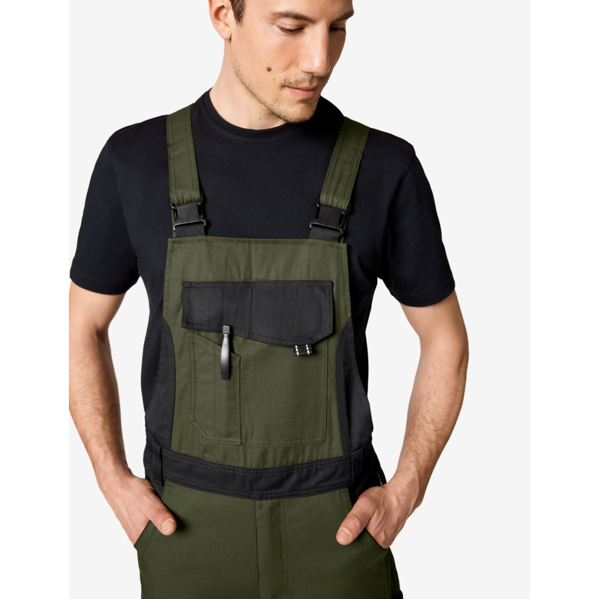 ECKHARD Latzhose oliv-schwarz 54