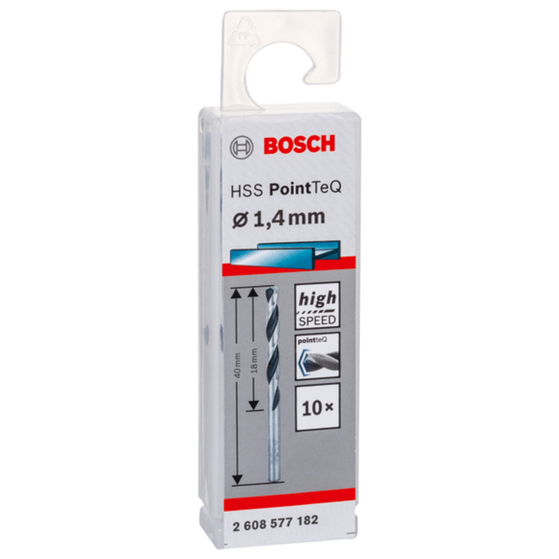 Metallspiralbohrer HSS PointTeQ, DIN 338, 1,4 mm, 10er-Pack