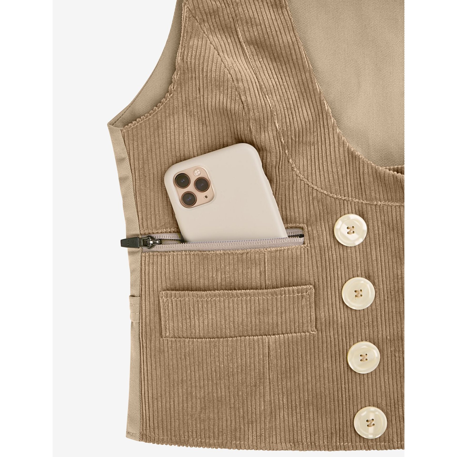 HILDE Zunftweste Genuacord beige 42