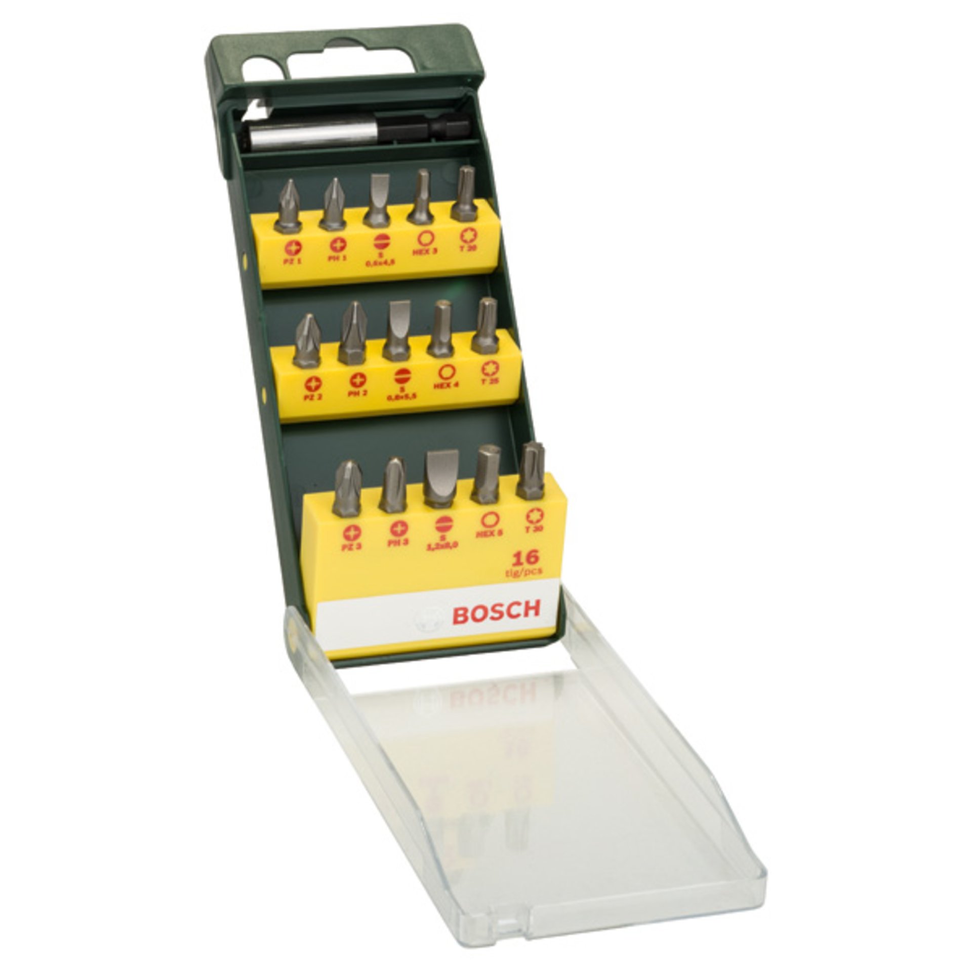 16-teiliges Schrauberbit-Set mit magnetischen Universalhalter