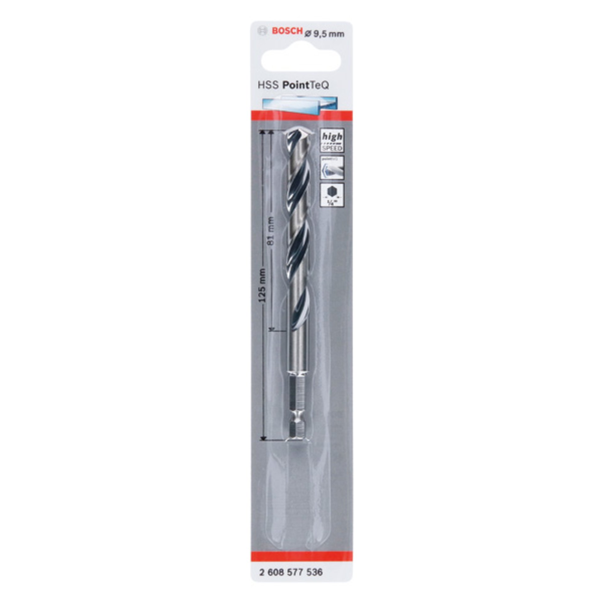 HSS PointTeQ Sechskantbohrer 9,5 mm