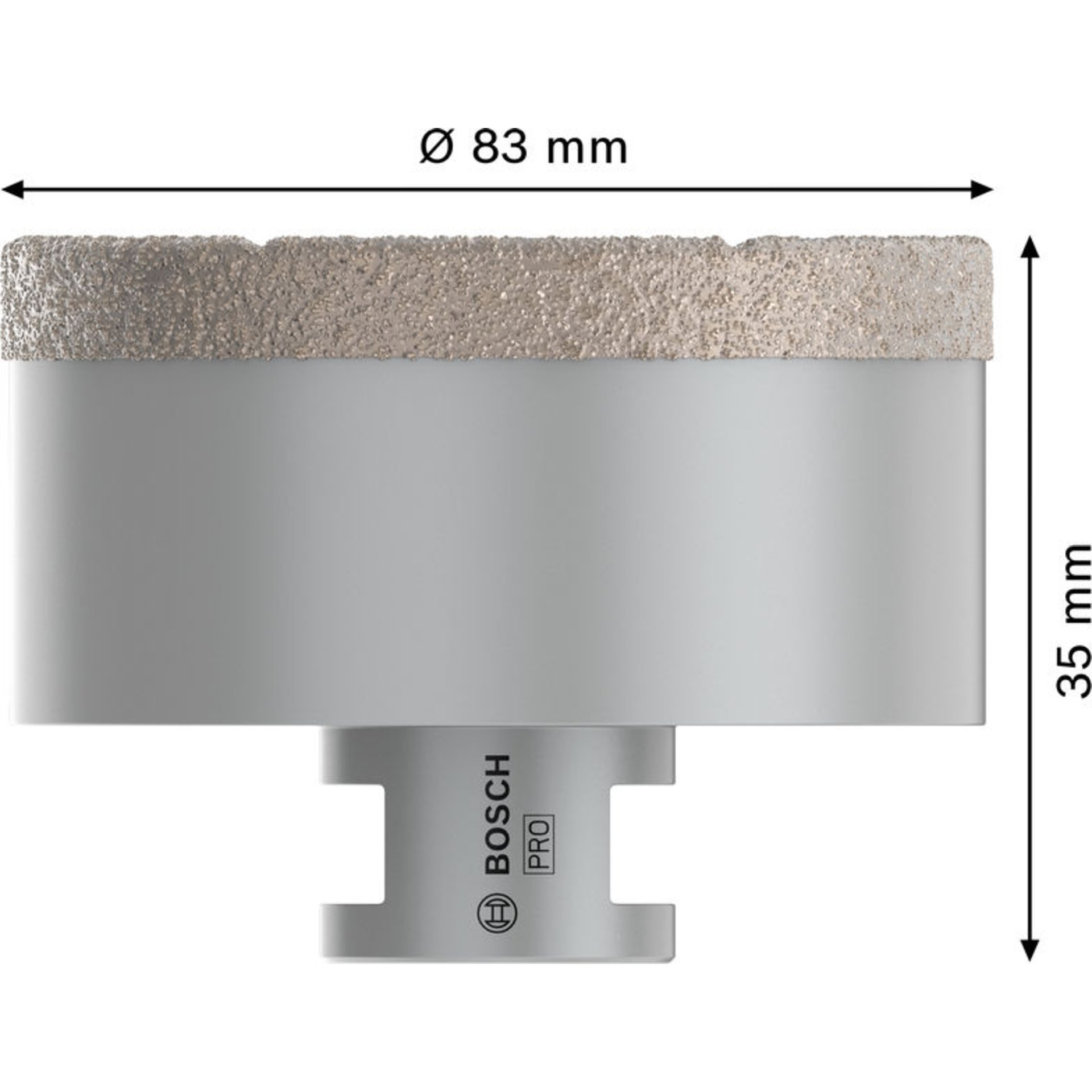 PRO Ceramic dry Trockenbohrkrone, 83 x 35 x 22.23 mm