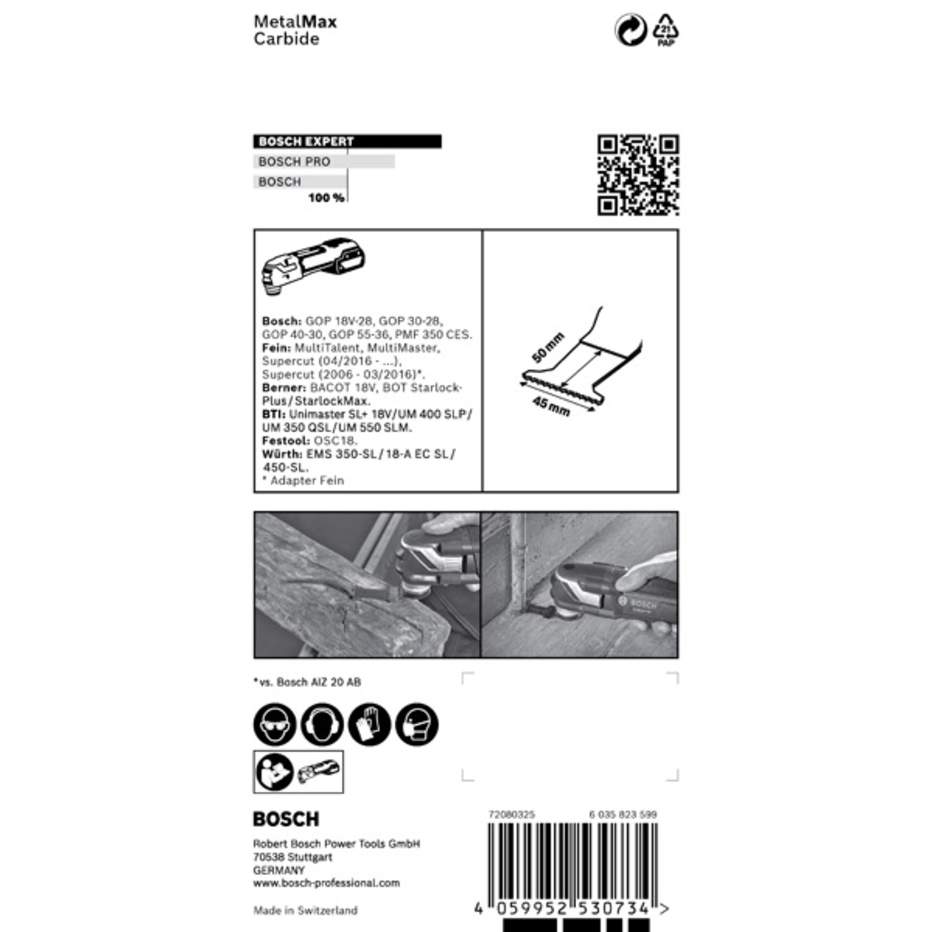 EXPERT MetalMax PAIZ 45 AIT Blatt für Multifunktionswerkzeuge, 45 mm