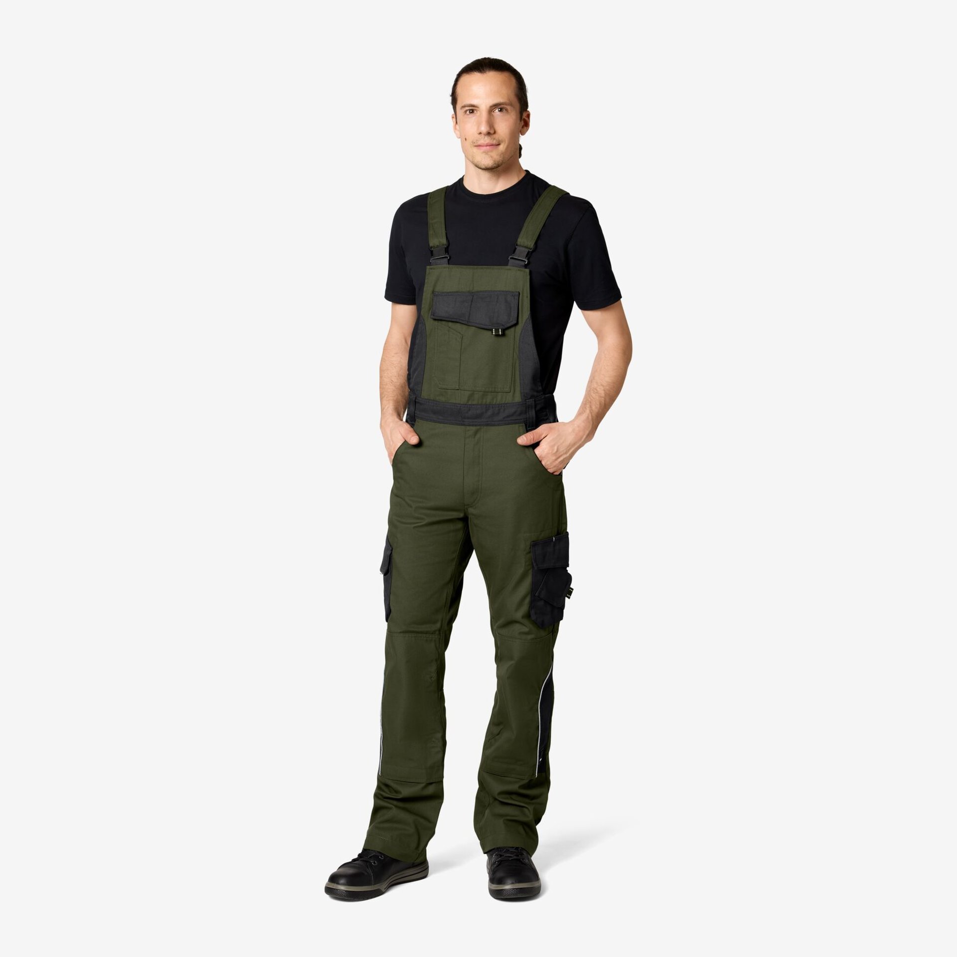 ECKHARD Latzhose oliv-schwarz 54