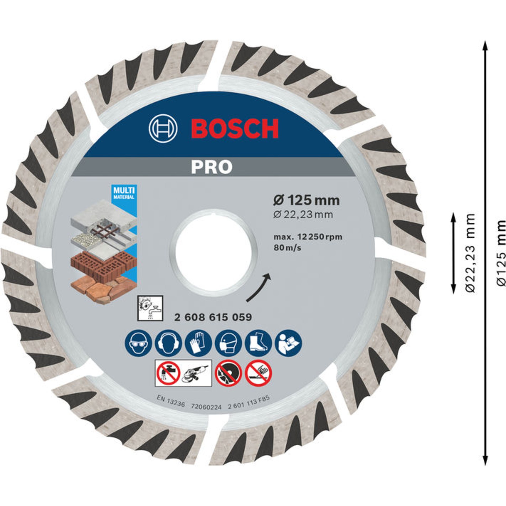 PRO Multi Material Diamanttrennscheibe, 125 x 22,23 mm, 10-tlg.