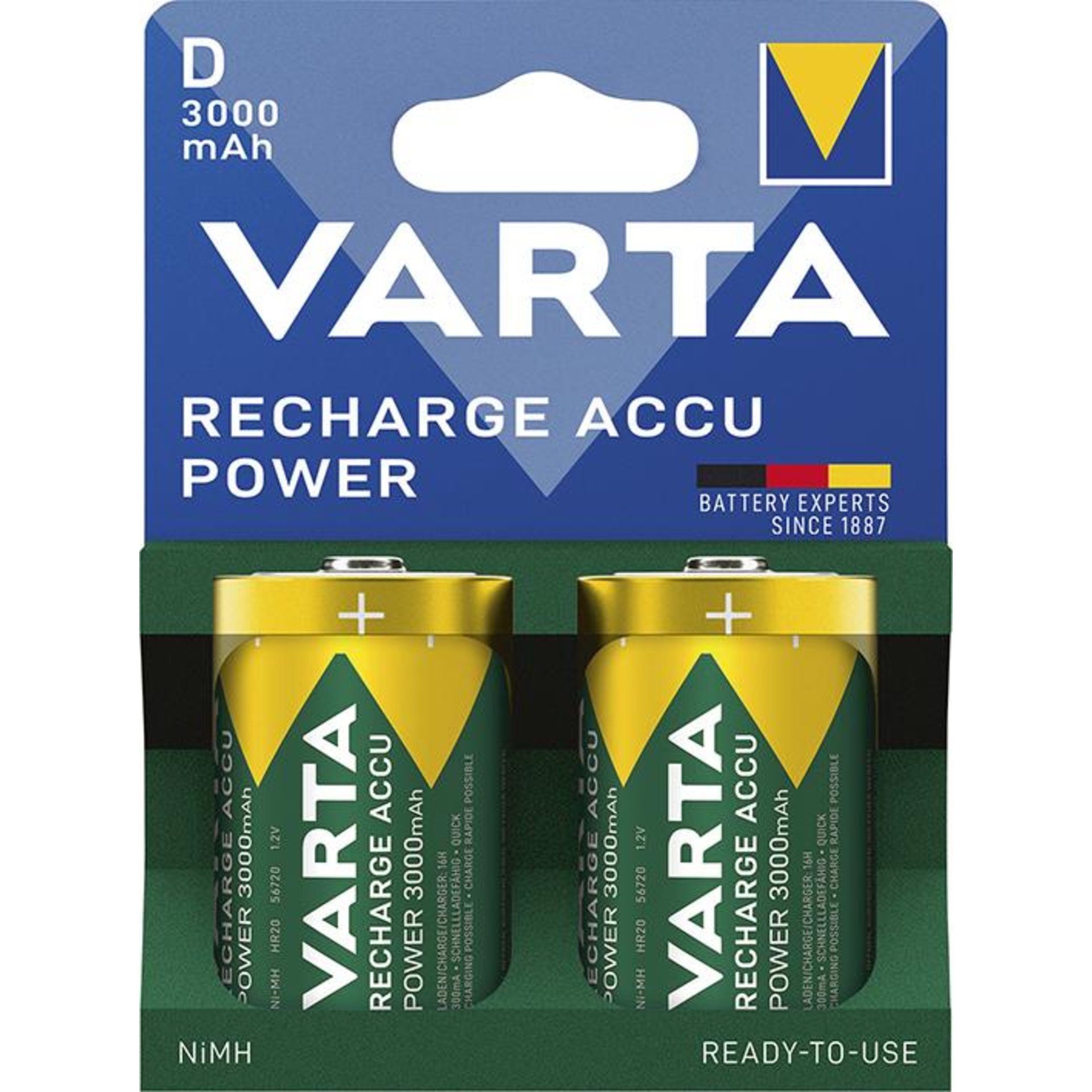Akku RECH.ACCU D 2er Blister NiMH Kapazität 3000 mAh