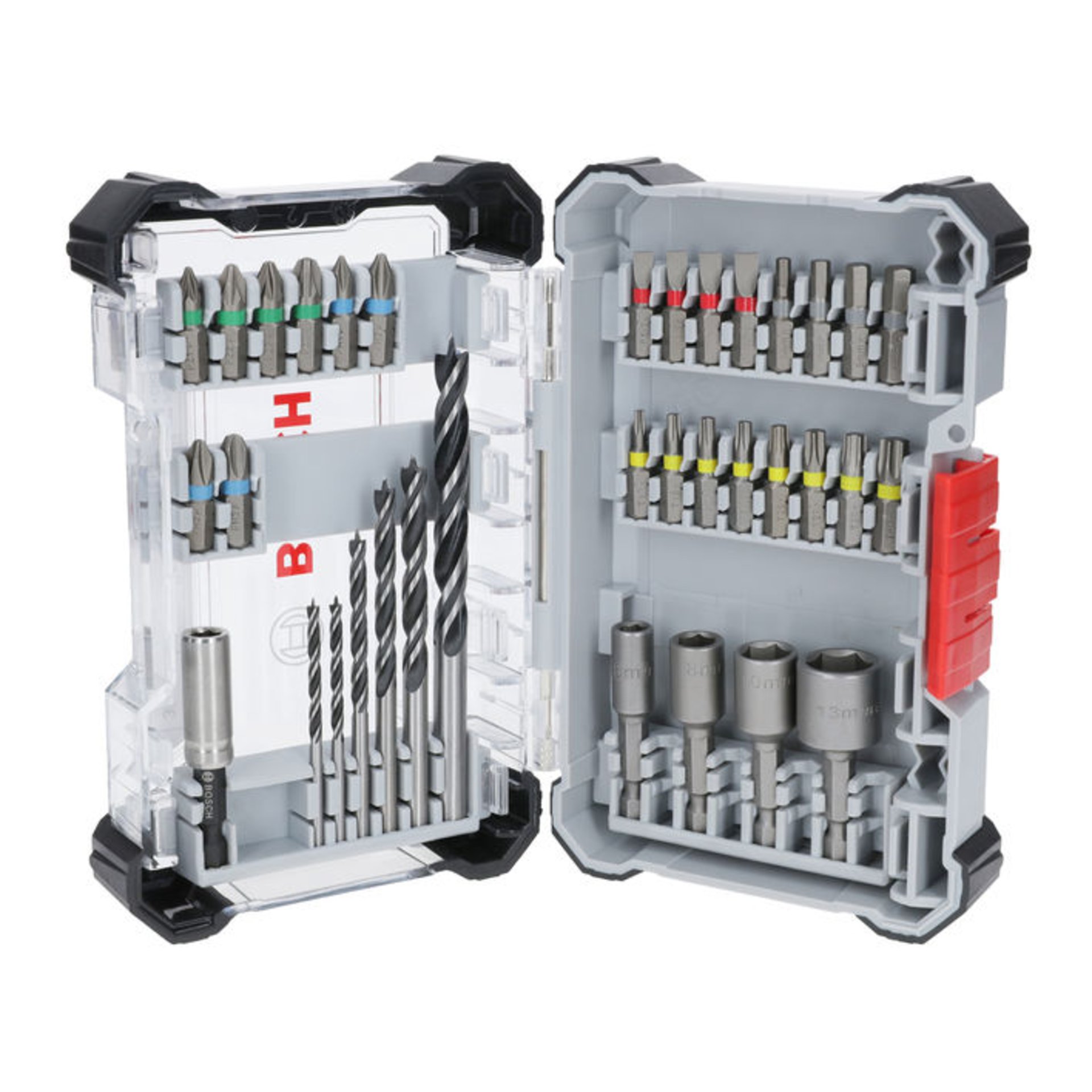 Extra Hard Schrauberbit- und PRO Wood Bohrer-Set, Aufsteller, 35-tlg.