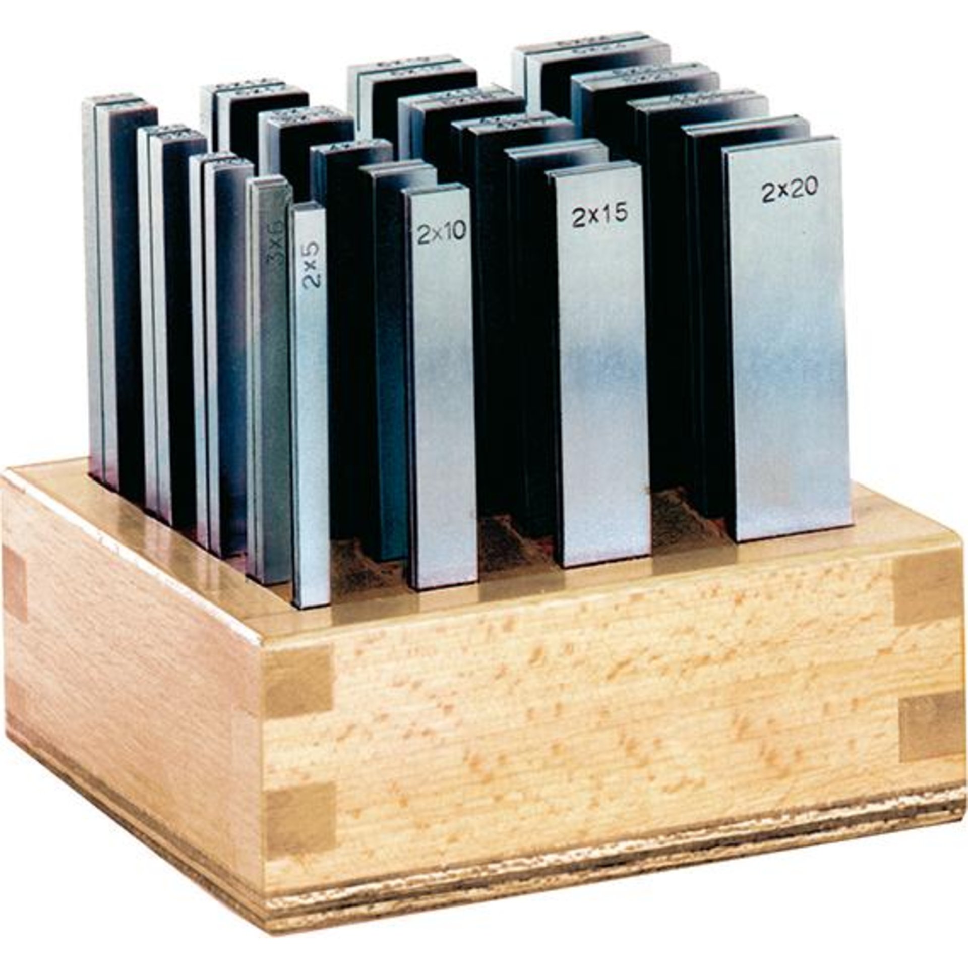 Parallelunterlagen-Satz im Holzständer, Präzision