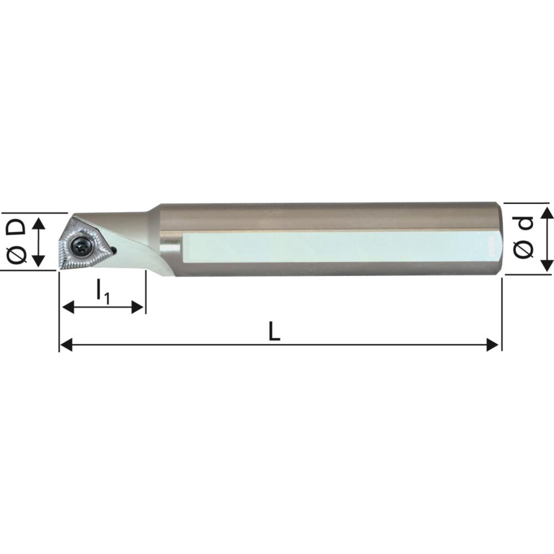 Dreh-Bohr-Halter links D11, 1,5xD f. WCHX 06 FORMAT