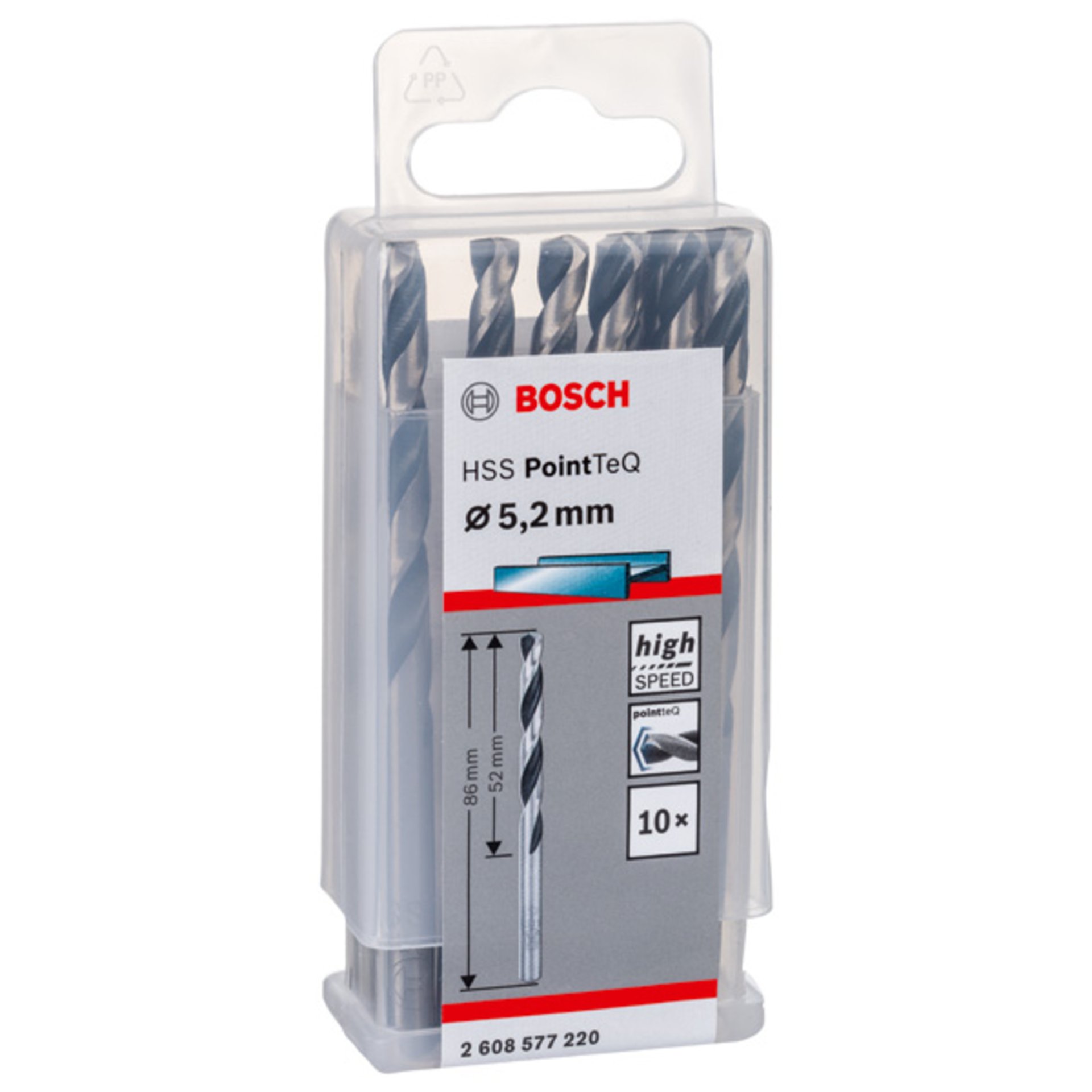 Metallspiralbohrer HSS PointTeQ, DIN 338, 5,2 mm, 10er-Pack