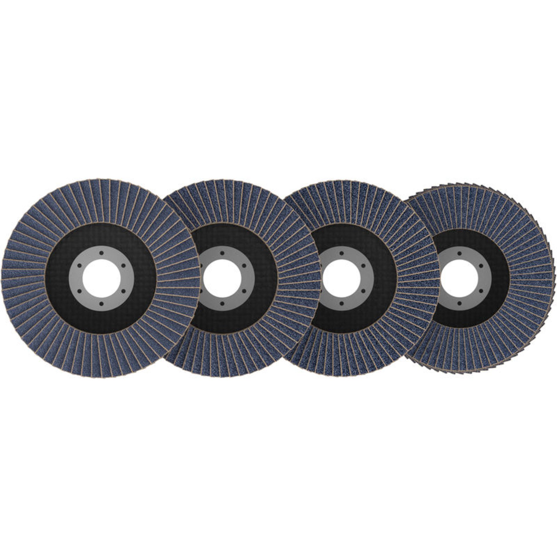 X451 Fächerschleifscheiben Set, 115 x 22,23 mm, K40/K60/K80/K120, Z27, 15-tlg