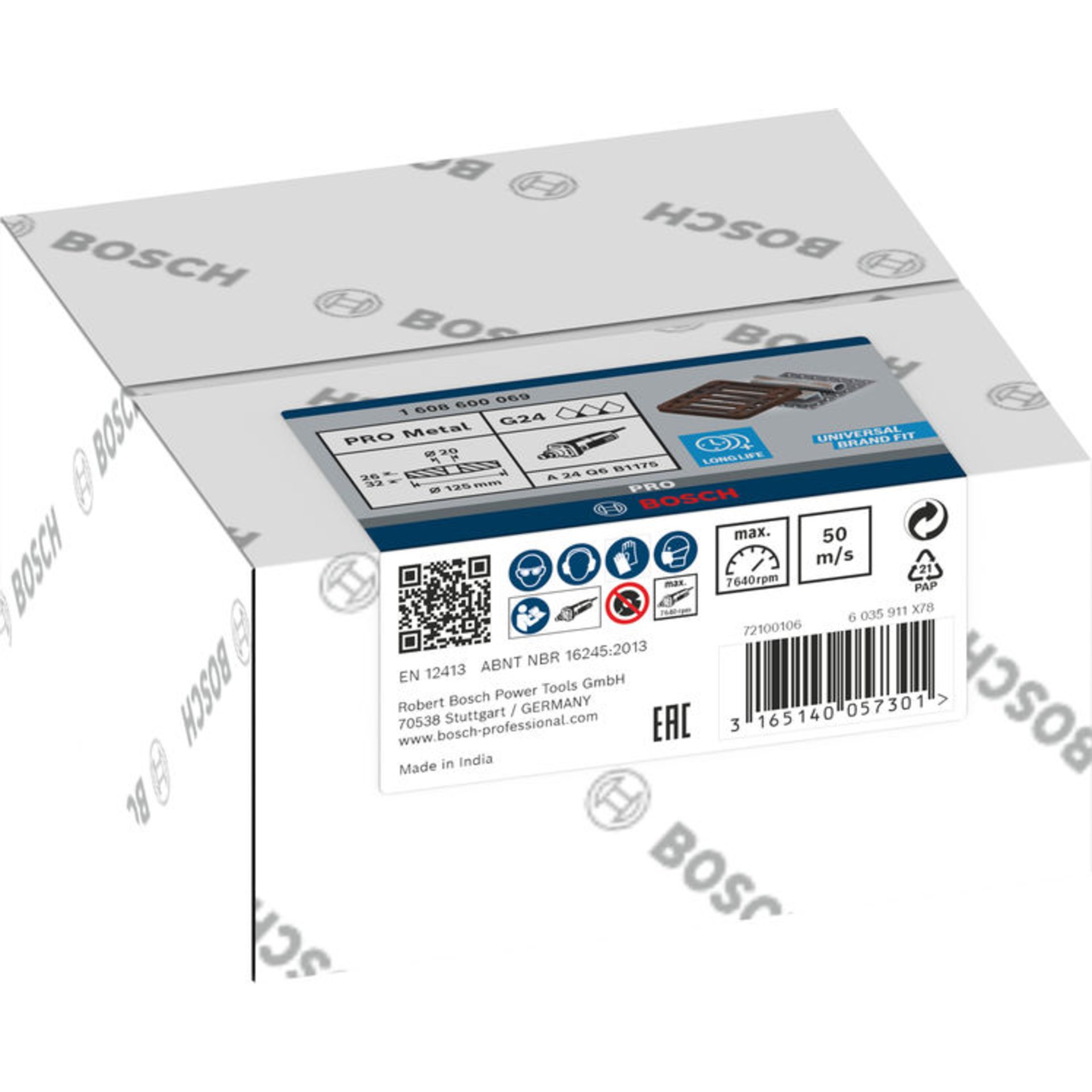PRO Metal Schleifscheibe, 125 x 26 x 20 mm, K24