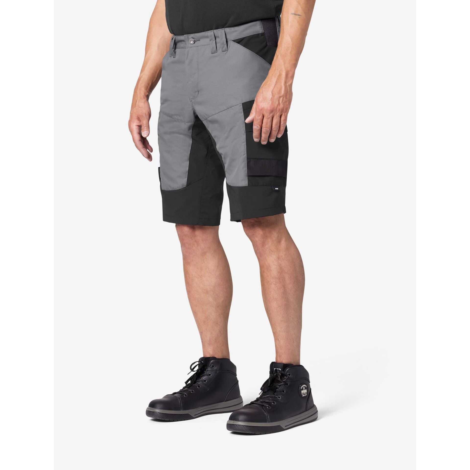 KIM Bermuda elastisch grau-schwarz 52