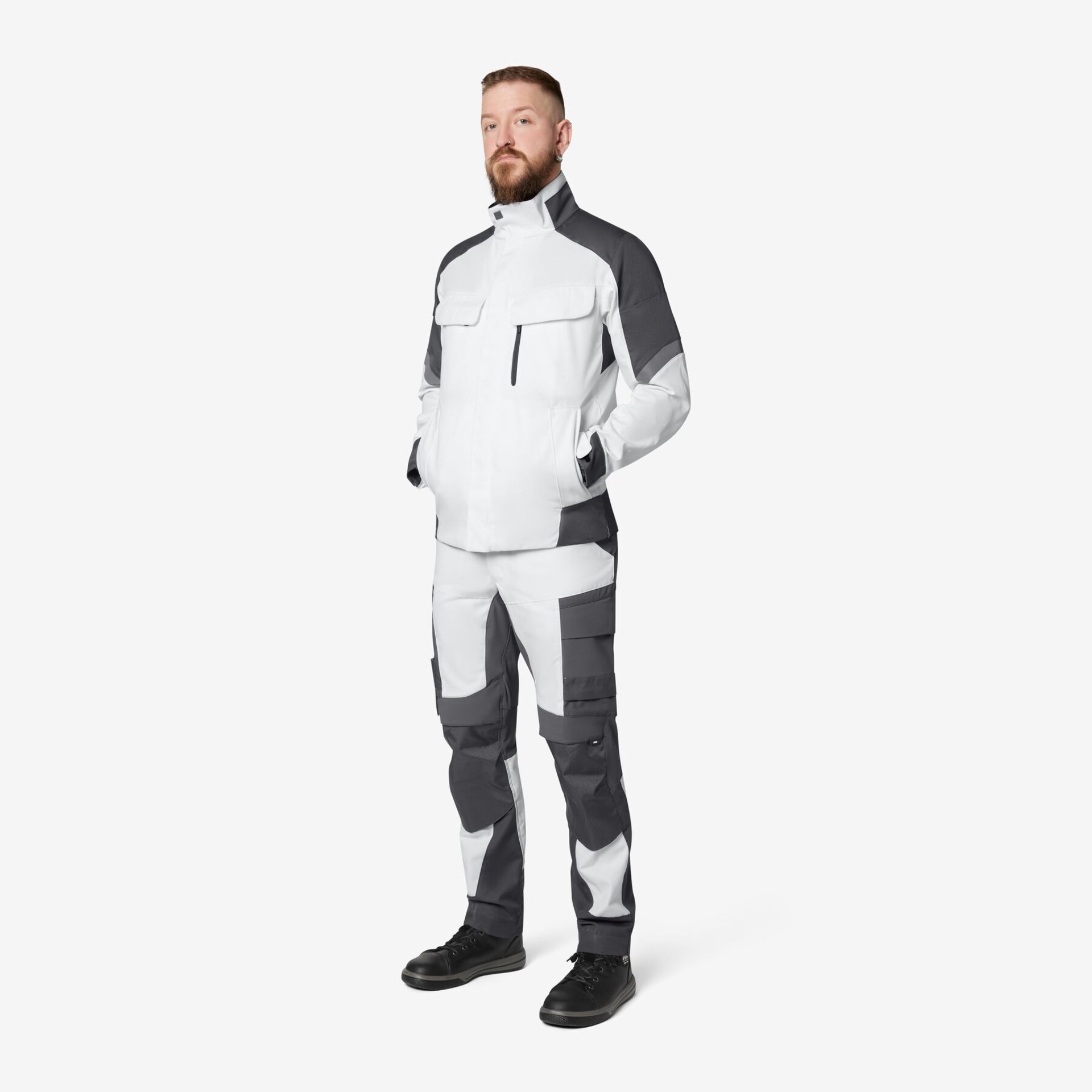 FRANK Arbeitsjacke Herren weiß-anthrazit L