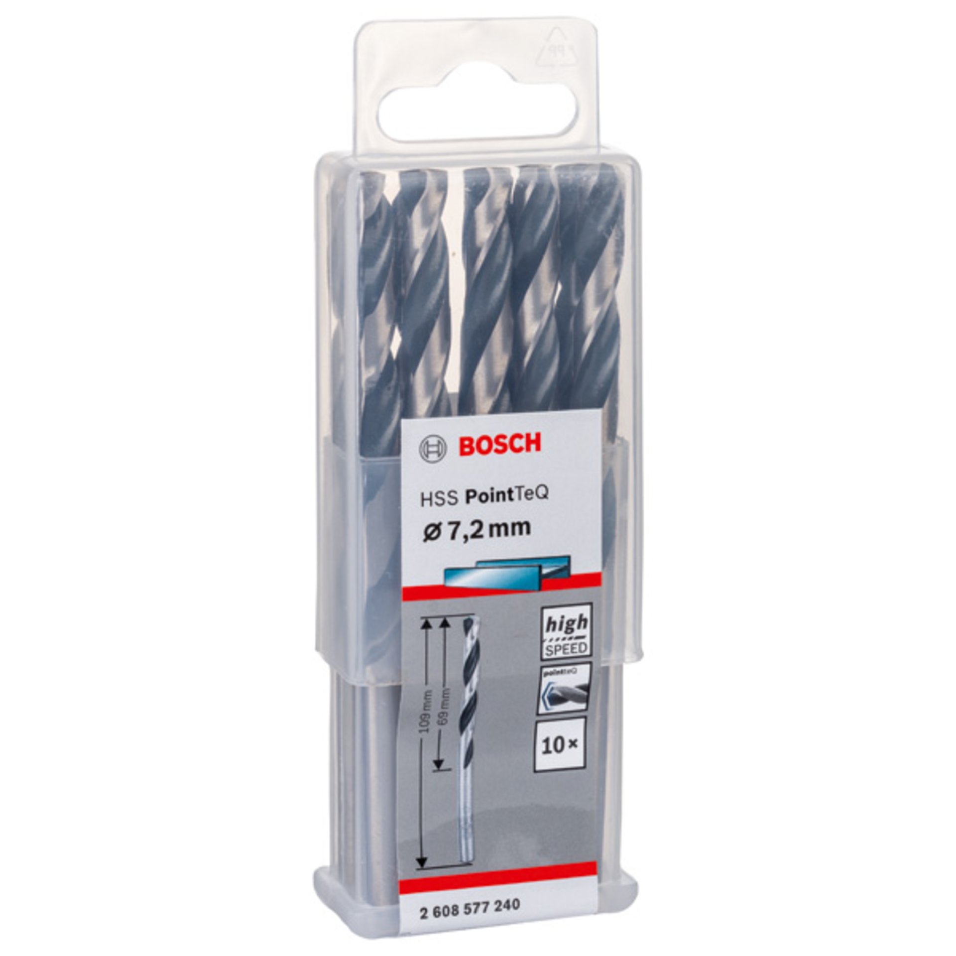 Metallspiralbohrer HSS PointTeQ, DIN 338, 7,2 mm, 10er-Pack