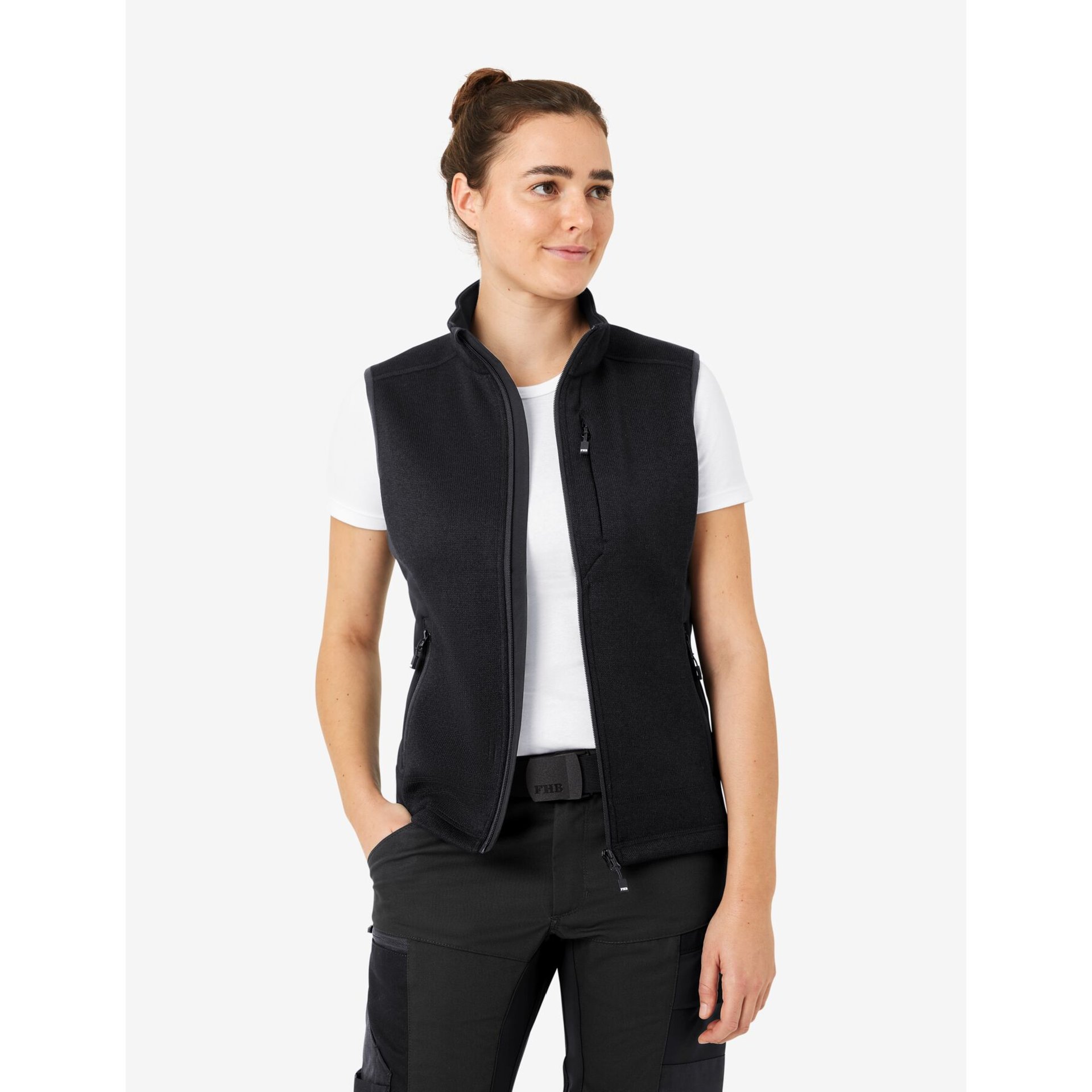 ELSA Strick-Fleece-Weste schwarz 2XL