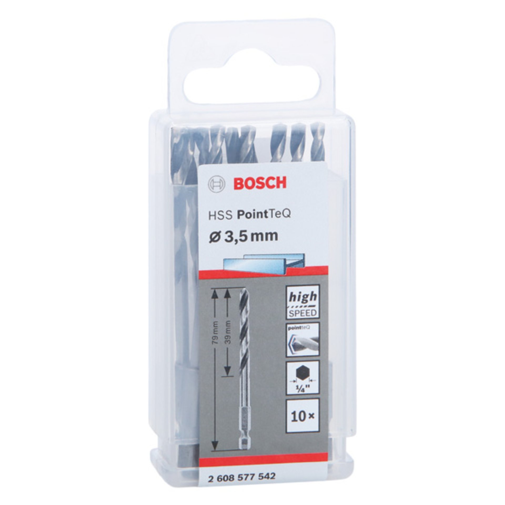 HSS PointTeQ Sechskantbohrer 3,5 mm, 10er-Pack