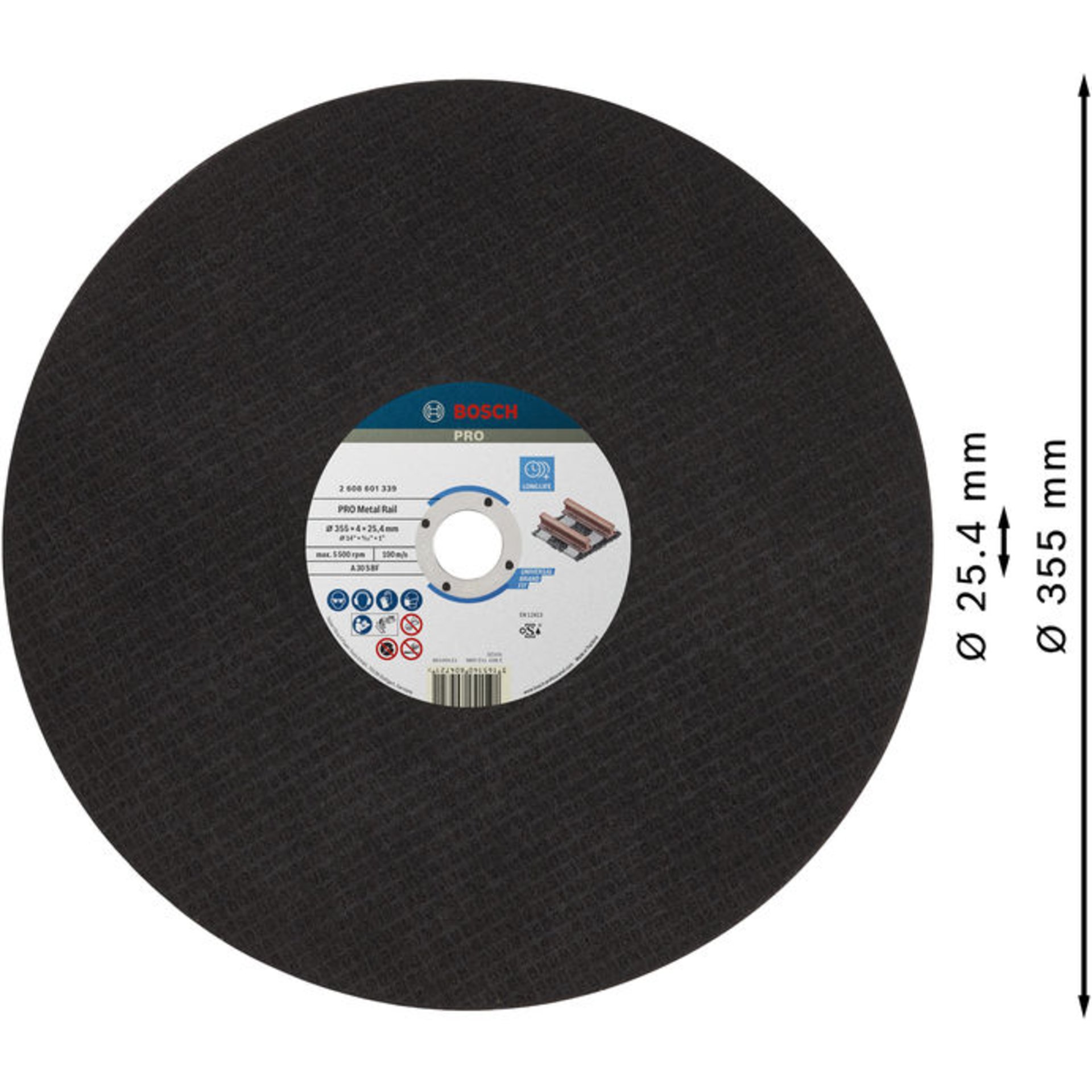 PRO Rail Trennscheibe, 355 x 4 x 25,4 mm