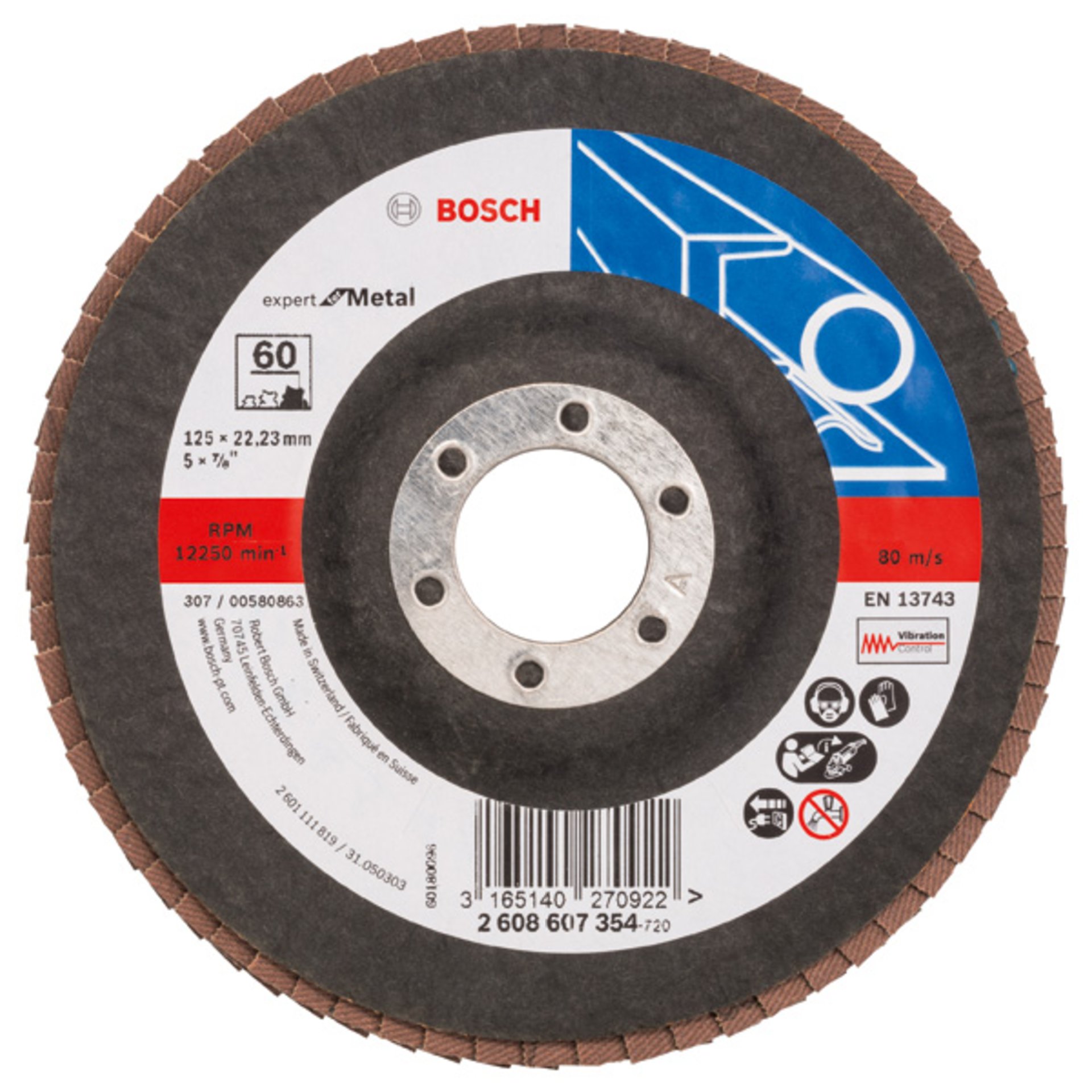 Fächerschleifscheibe X551 Expert for Metal, gerade, 125 mm, 60, Glasgewebe