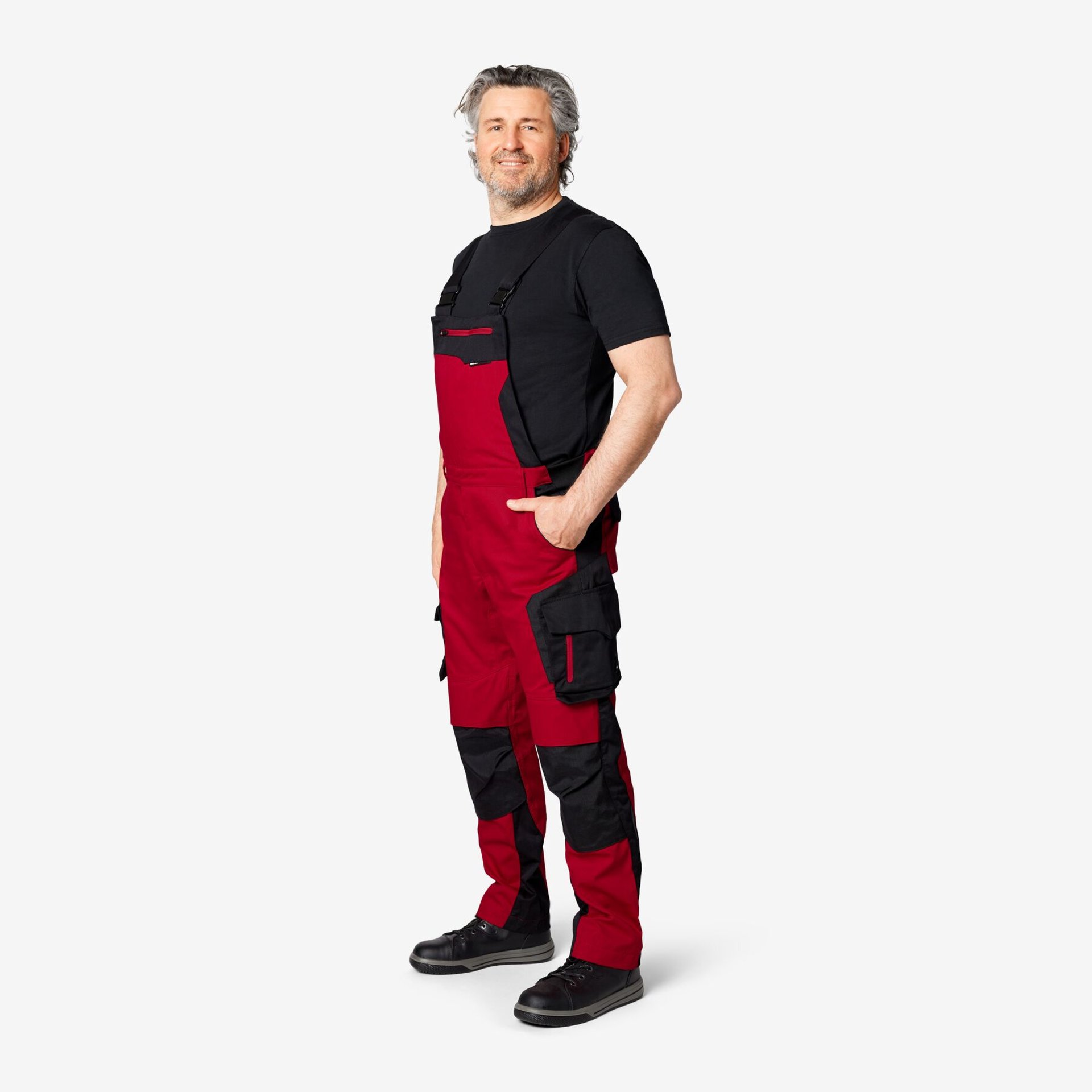 PASCAL Latzhose rot-schwarz 42