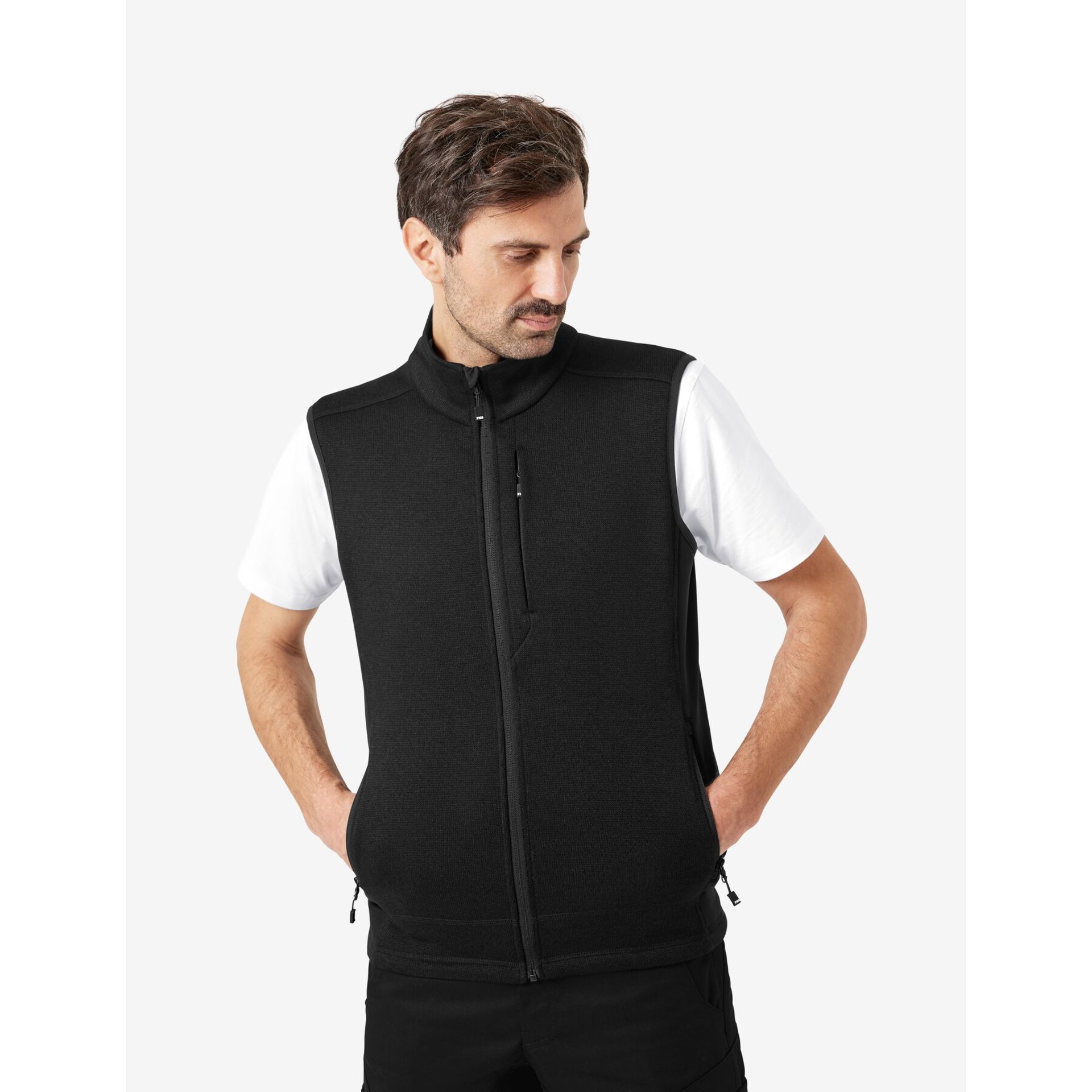 ADDE Strick-Fleece-Weste  schwarz 5XL
