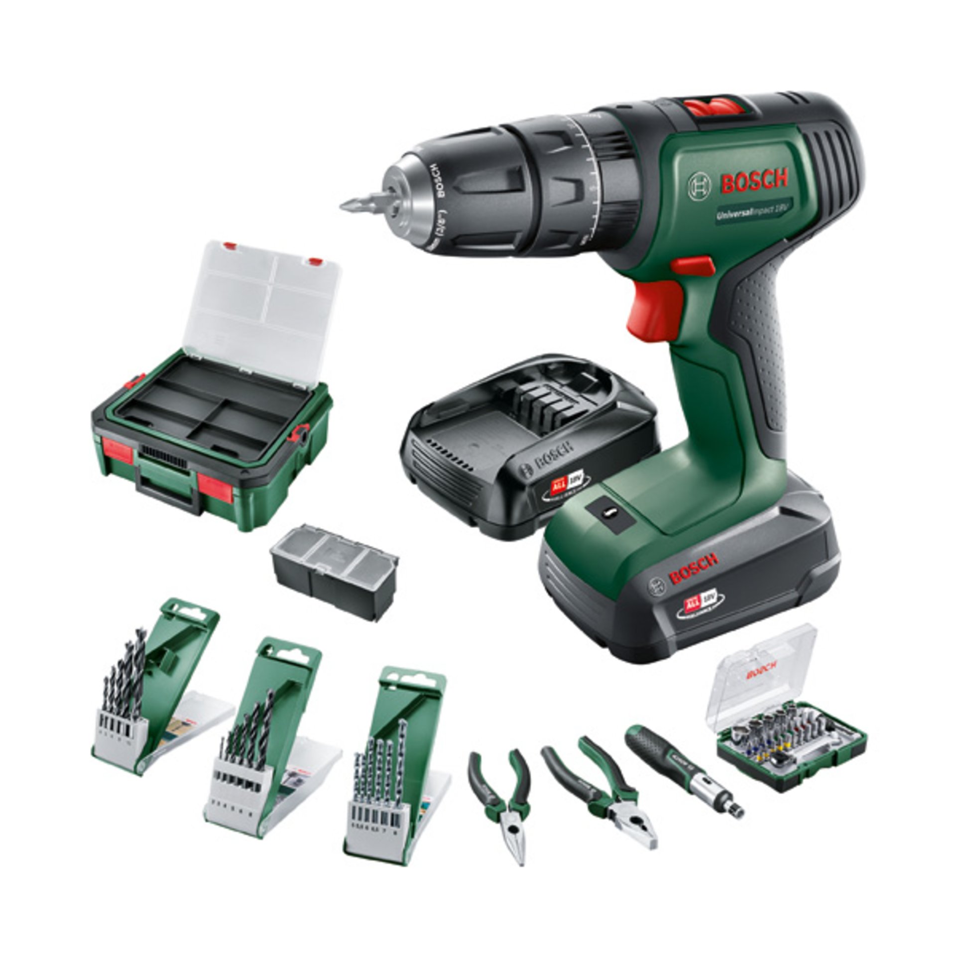 Akku-Schlagbohrmaschine UniversalImpact 18V + SystemBox