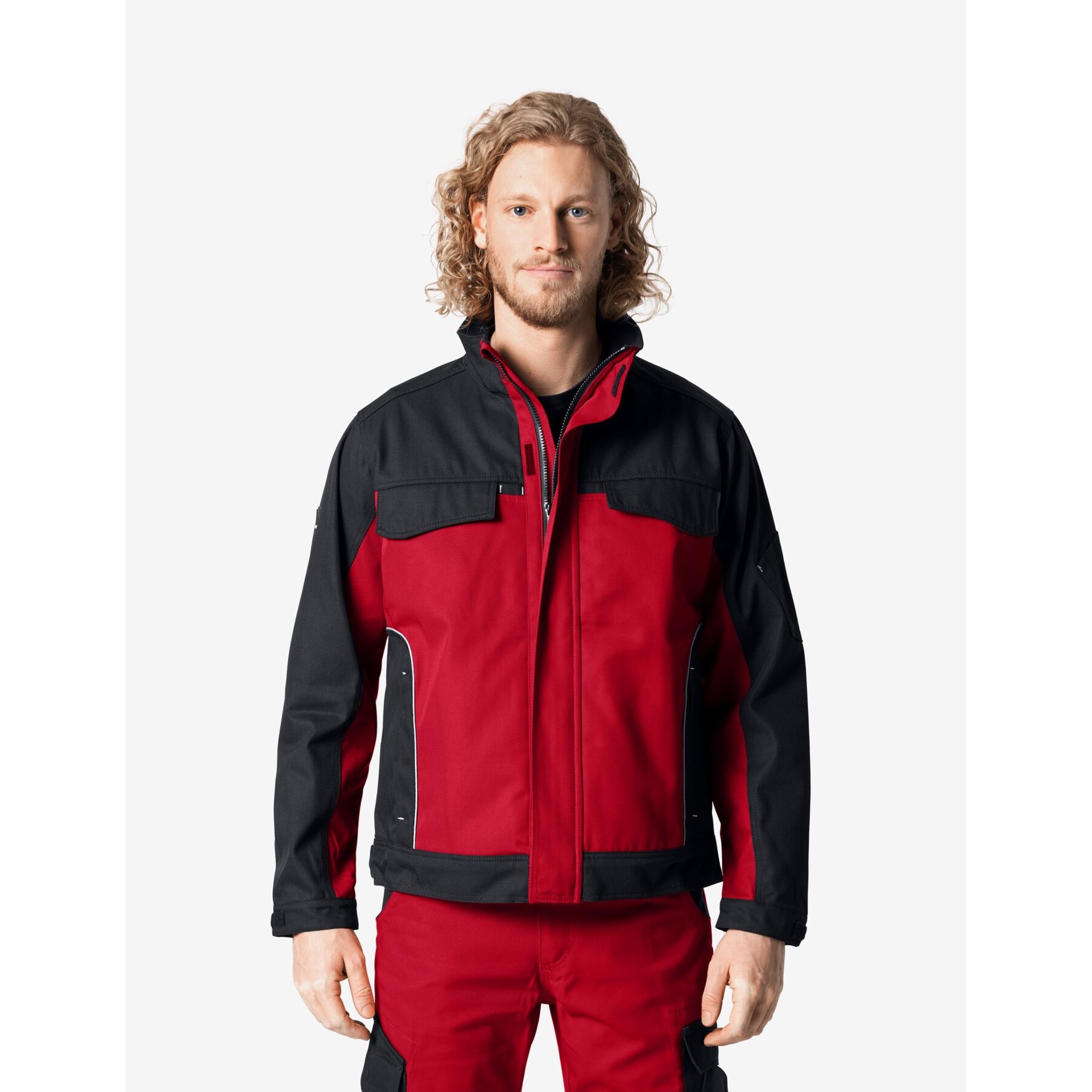 ERNST Arbeitsjacke rot-schwarz XL