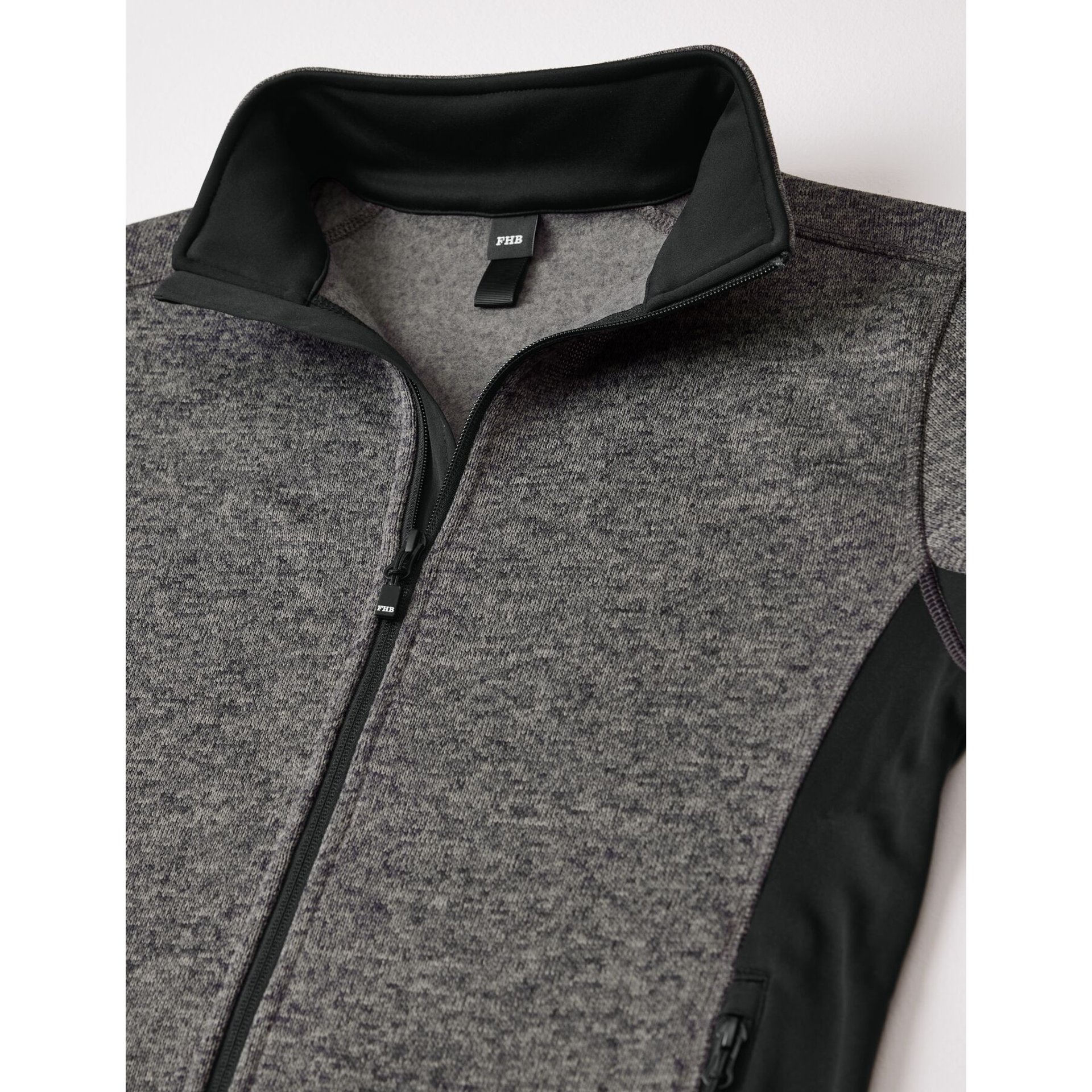 CHRISTOPH Strick-Fleece-Jacke Herren anthrazit-schwarz 2XL