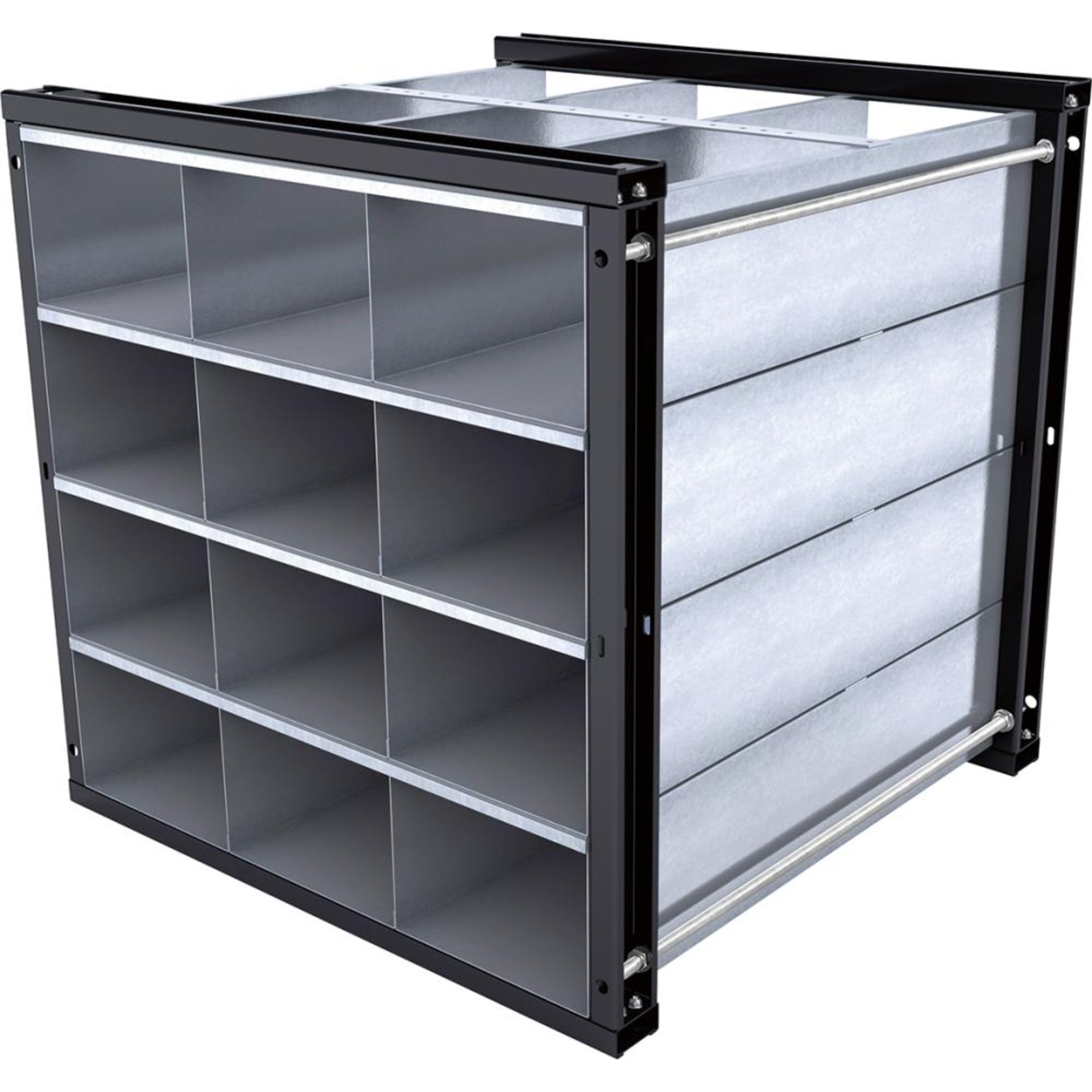 Wabenregal 1000 mm RAL 7016 inkl. 12 Wannen Waben BxH 304x208 mm B1000xT1000xH1000mm