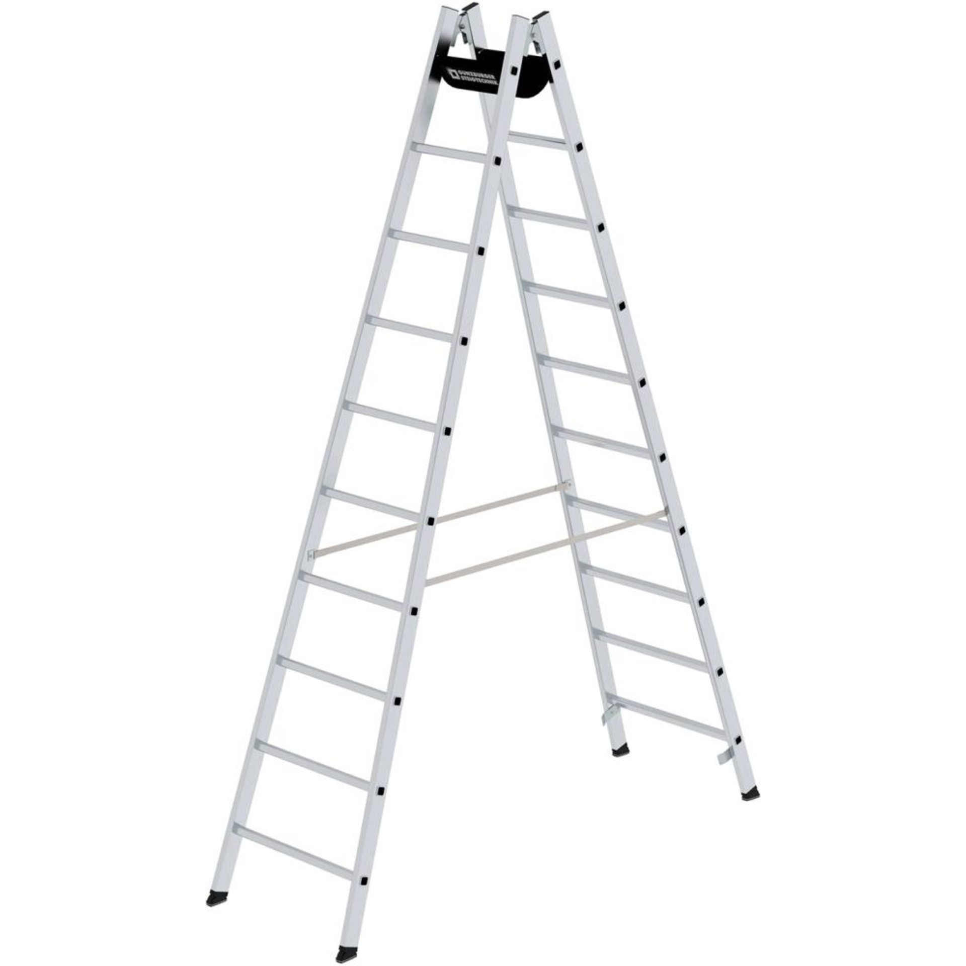 Alu-Stehleiter 2x10 Sprossen Leiterlänge 2,95 m Arbeitshöhe bis 4,35 m