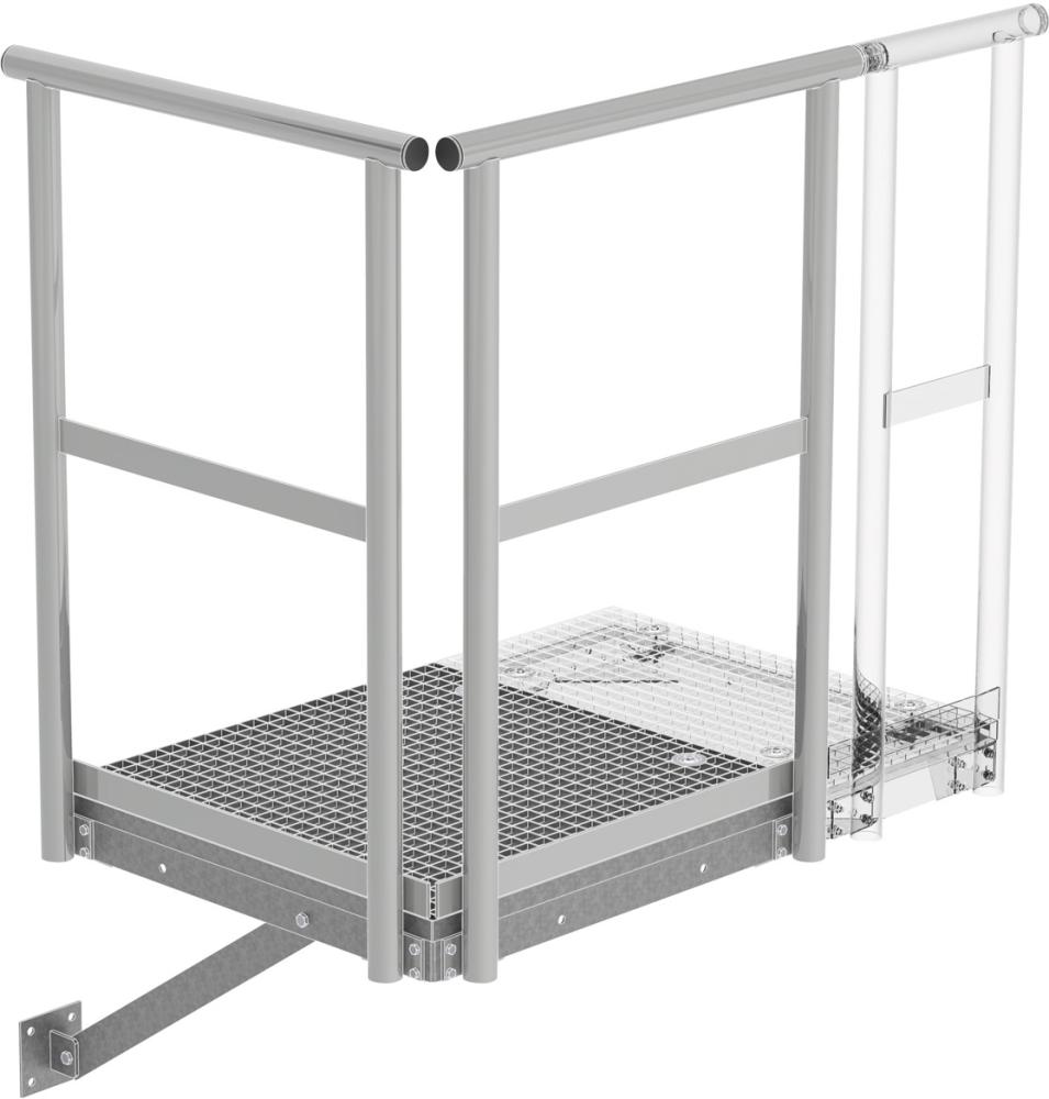 Grundpodest 0,8x0,8 m Stahl verzinkt