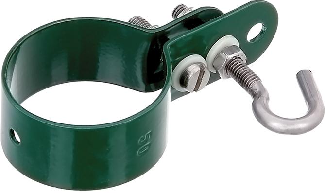 GAH Alberts Schelle,Befestigung v. Geflechtspannstäben an Pfosten,verzinkt,grün Kst.b.,?48mm